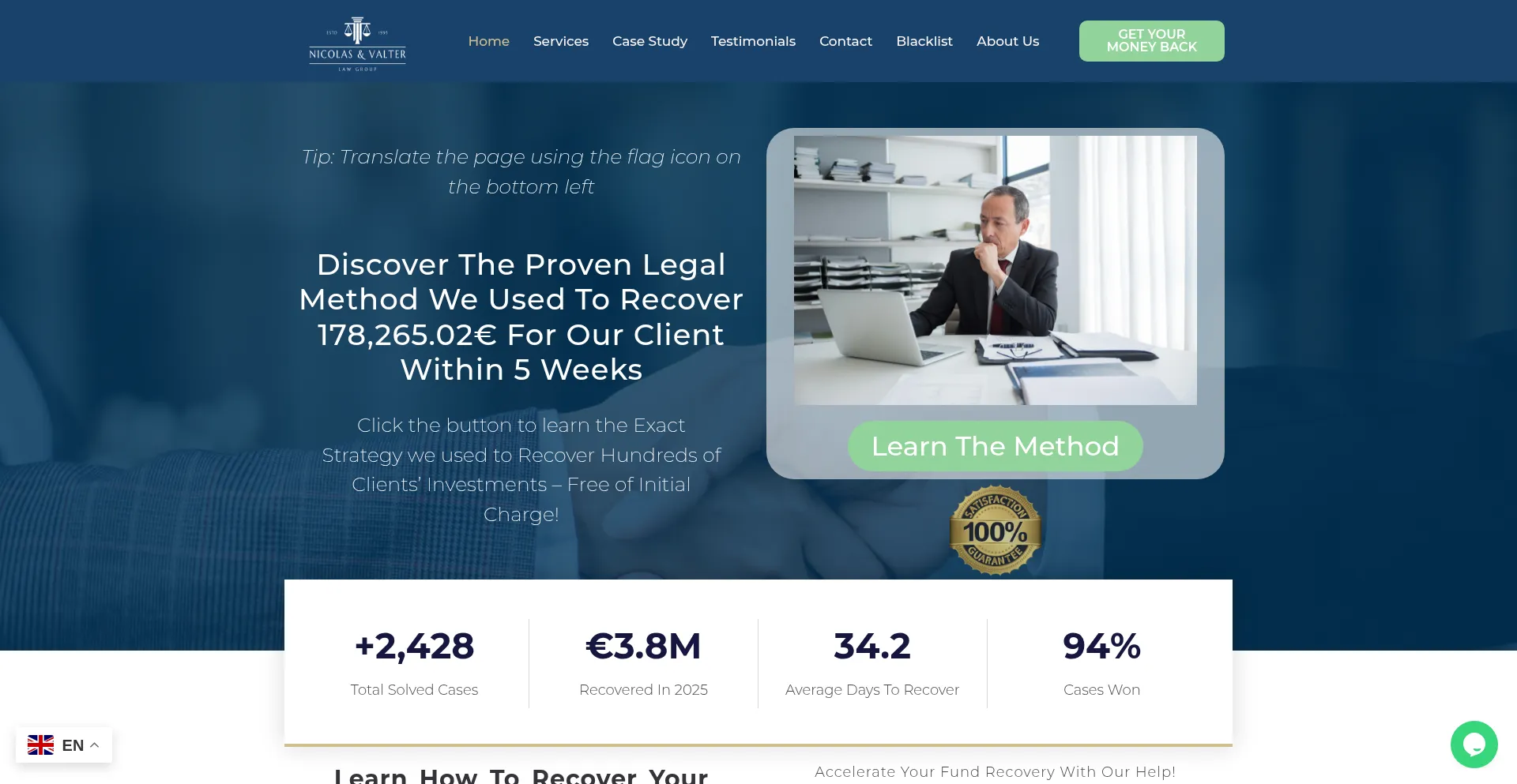 Website screenshot of Nvlawgroup.com