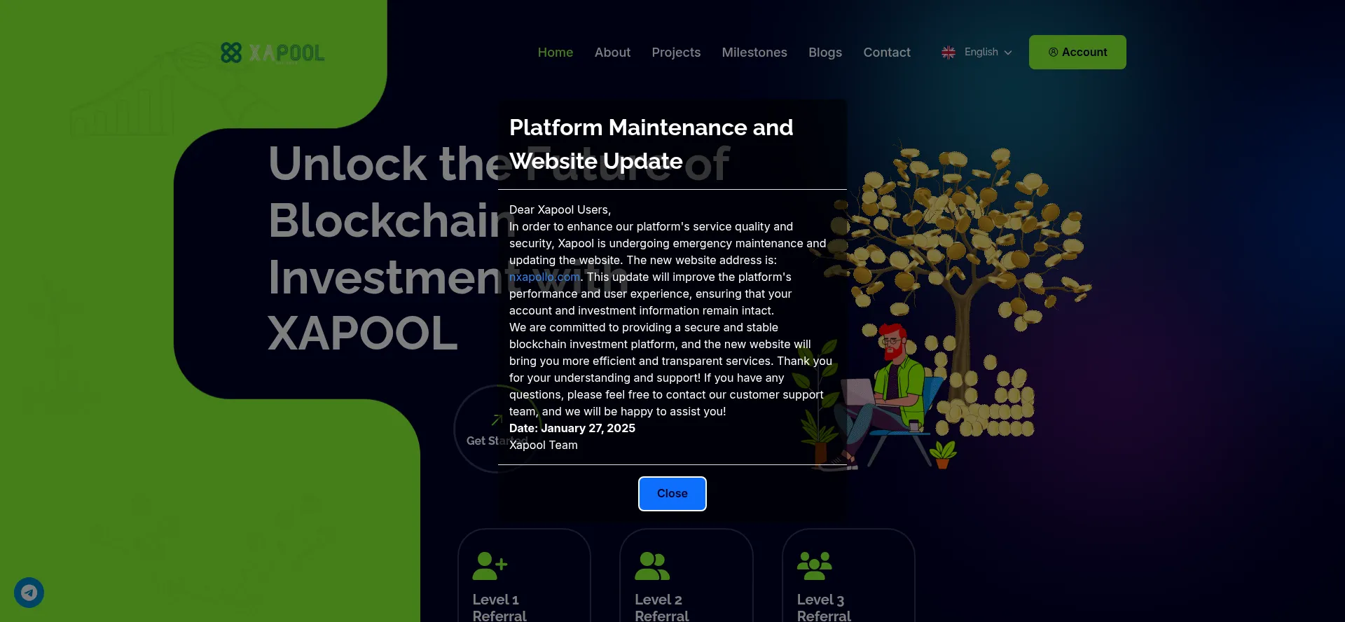 Website screenshot of Nxapollo.com