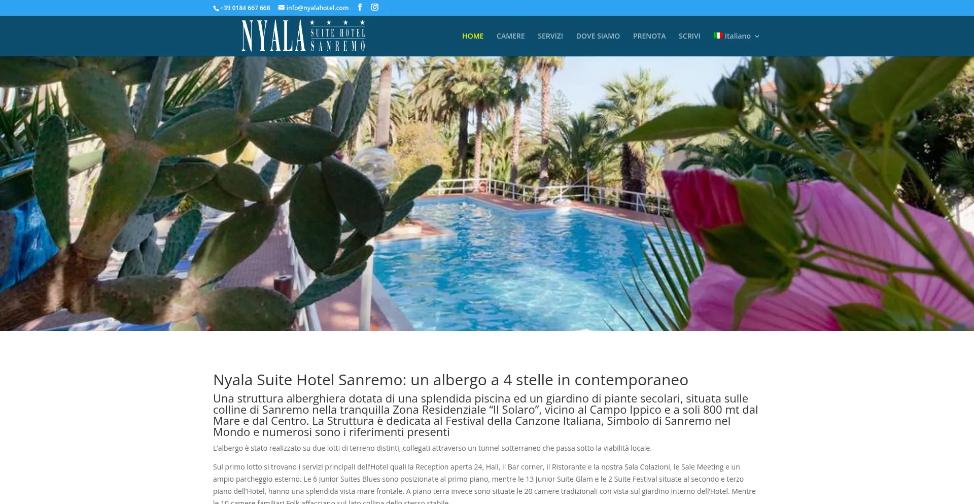 Website screenshot of Nyalahotel.com