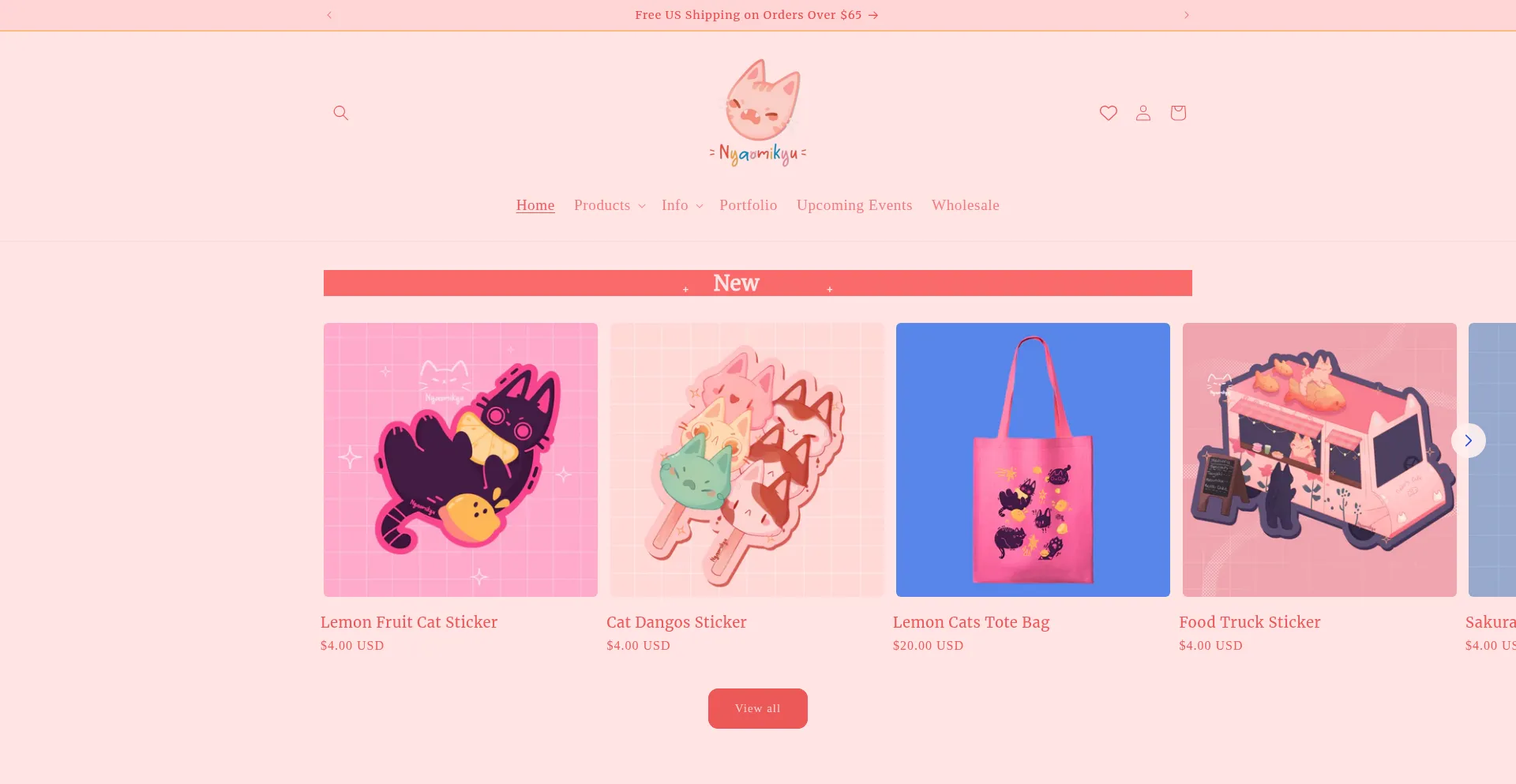 Website screenshot of Nyaomikyu.com