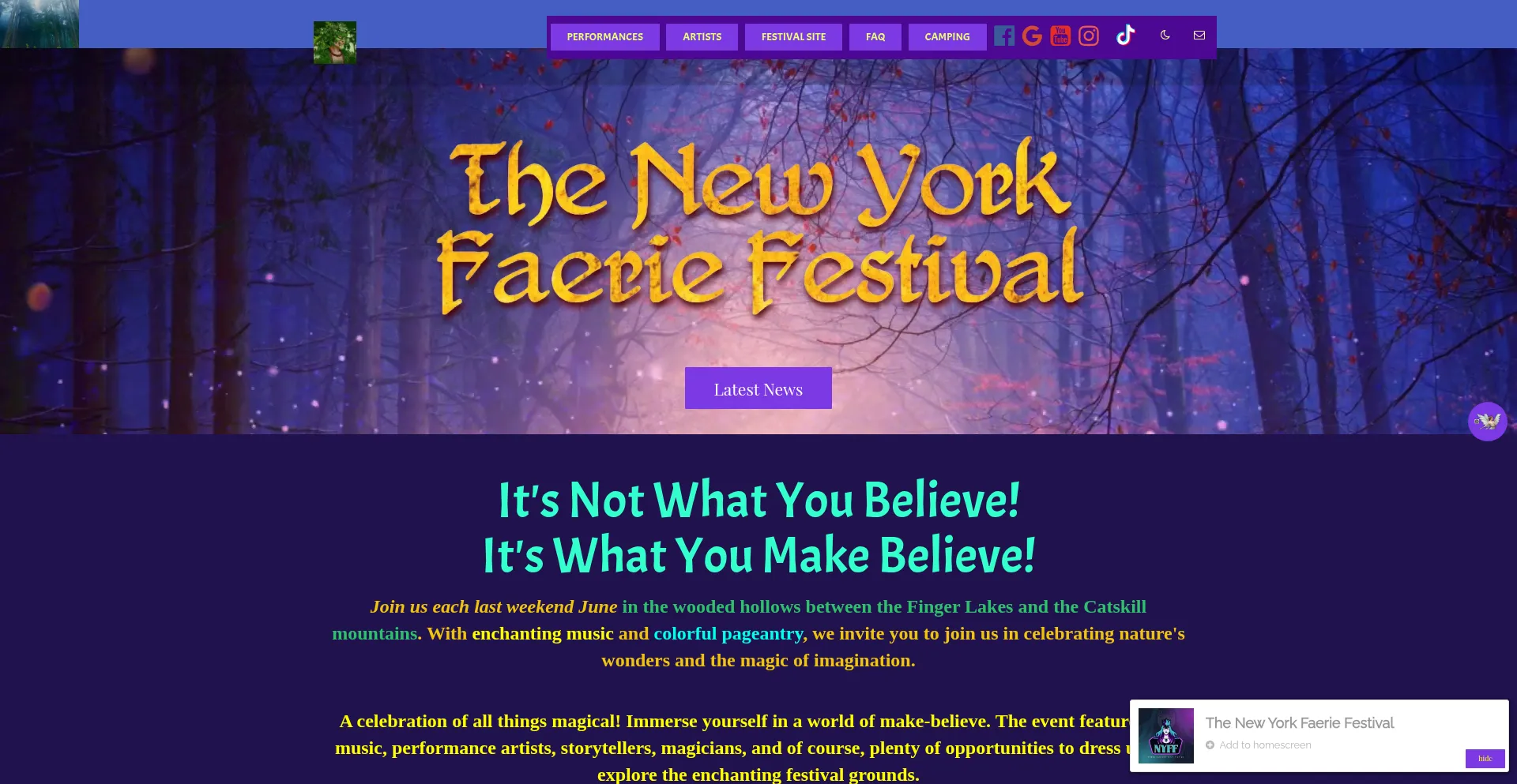 Nyfaeriefestival.com Screenshot
