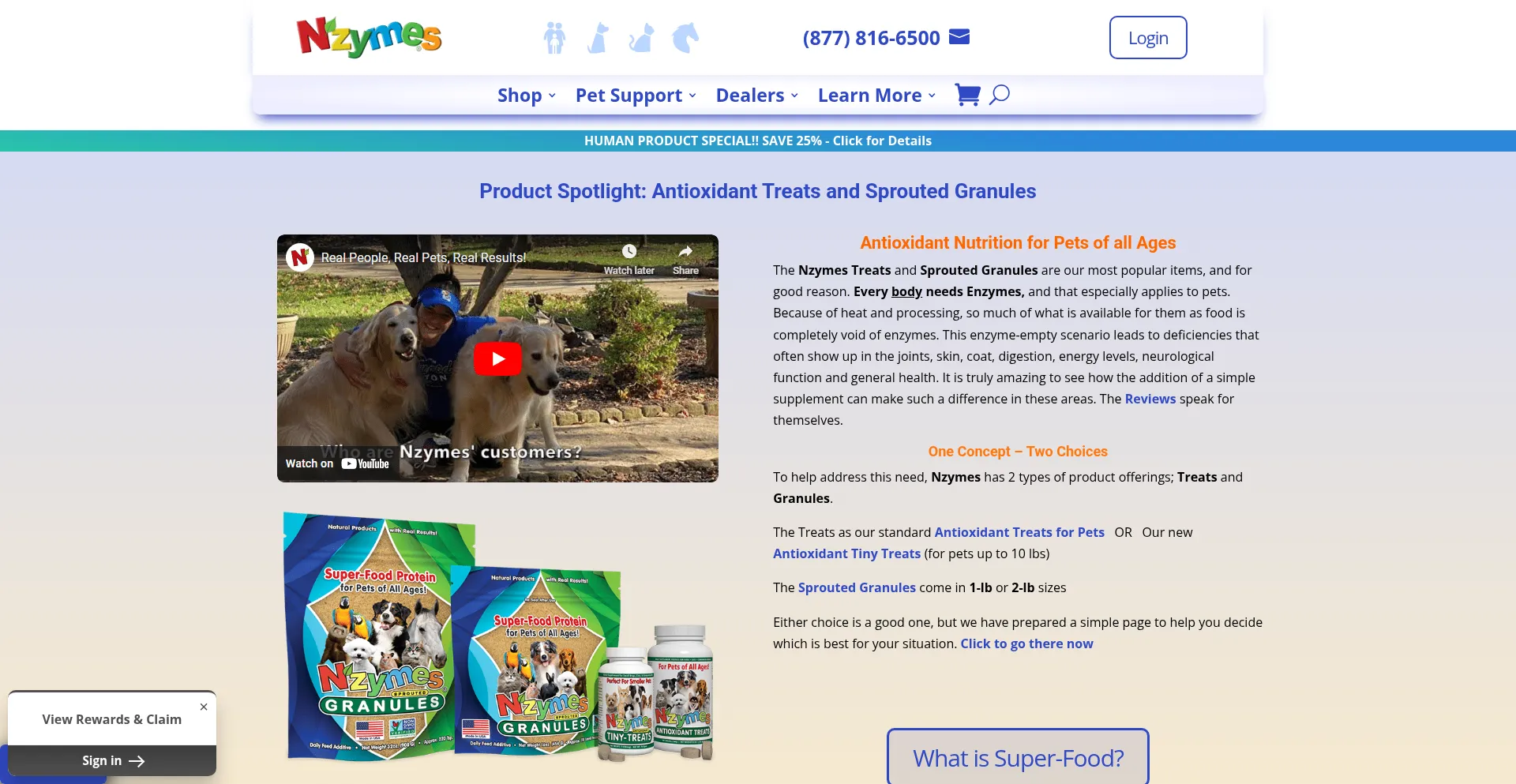 Website screenshot of Nzymes.com
