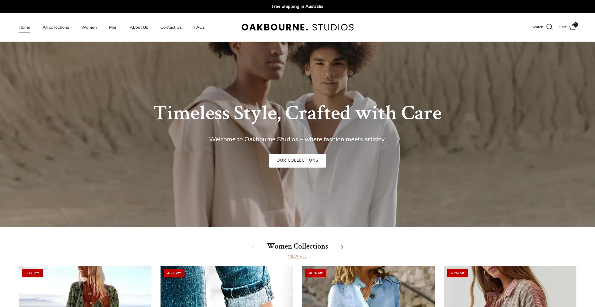 Website screenshot of Oakbourne-studios.com