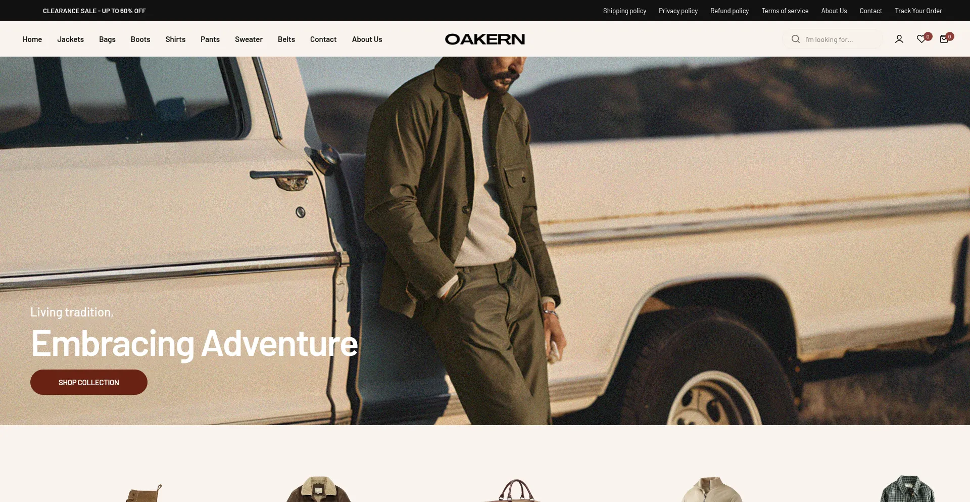 Website screenshot of Oakern.com