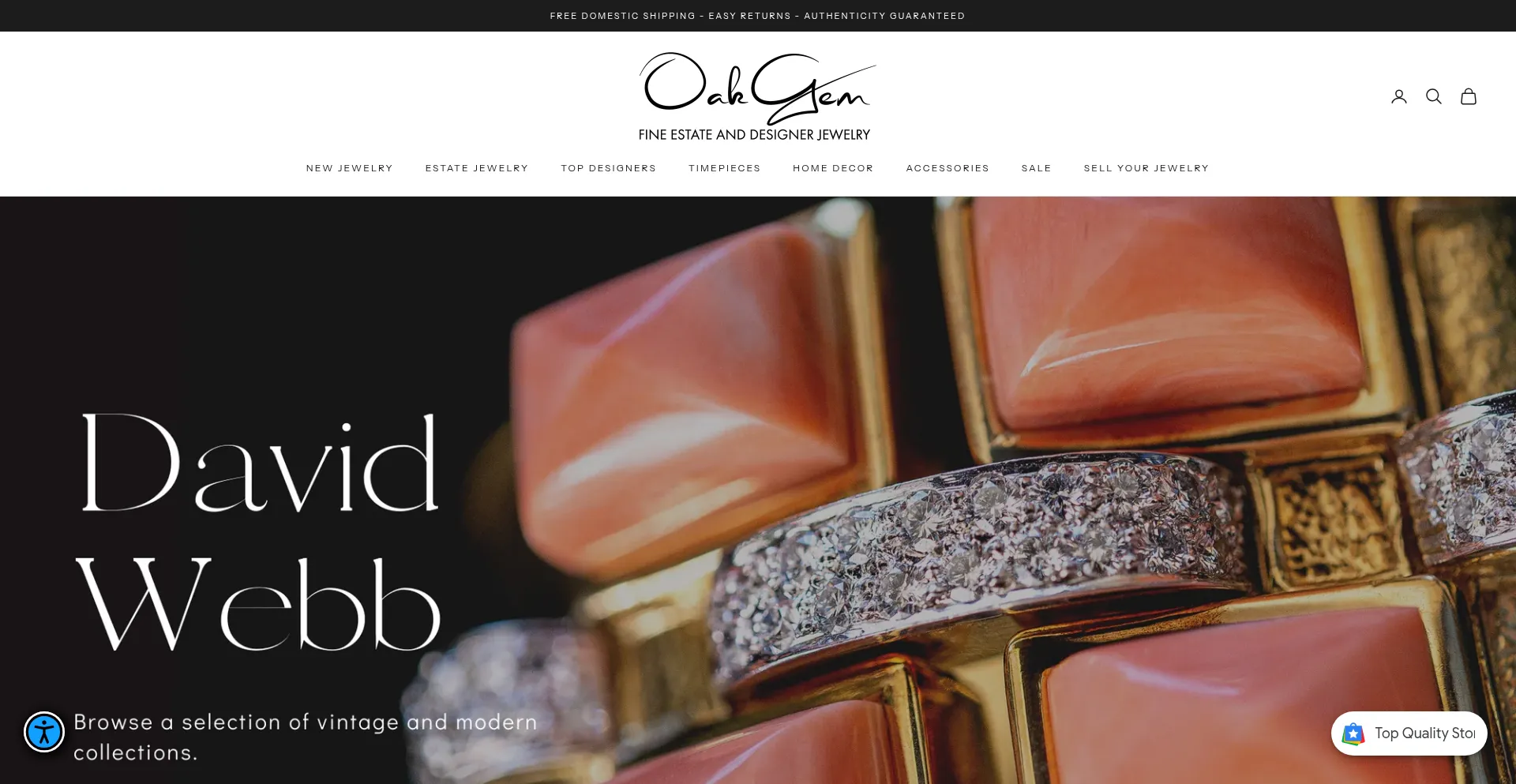 Website screenshot of Oakgem.com