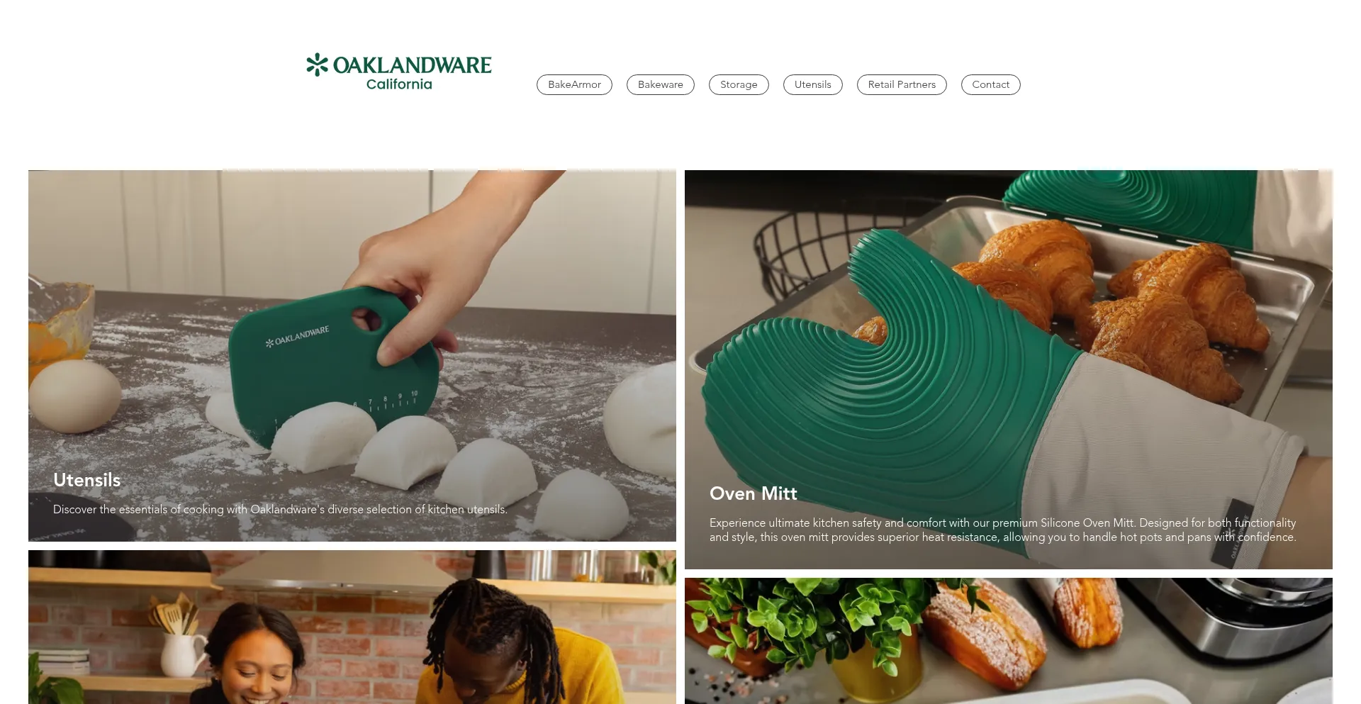 Website screenshot of Oaklandware.com