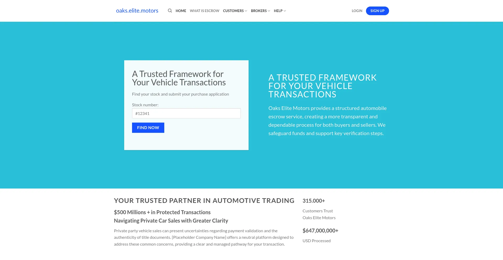 Website screenshot of Oakselitemotors.com