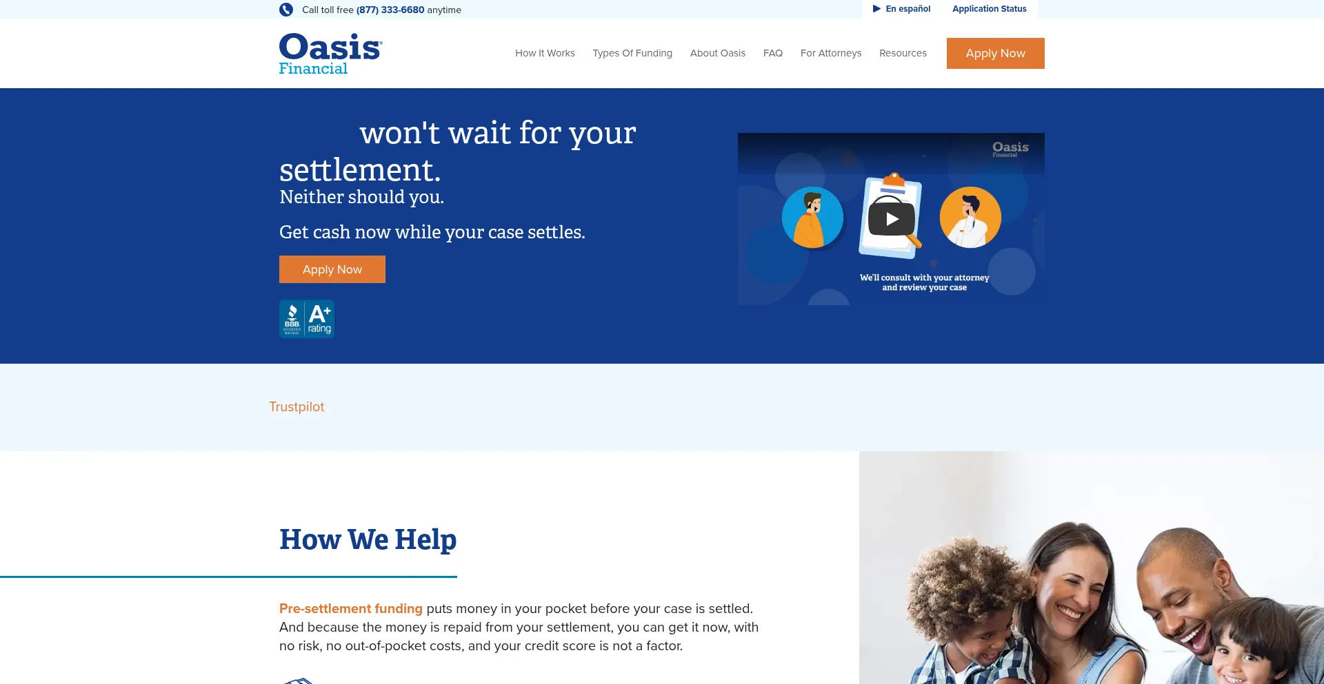 Oasisfinancial.com Screenshot
