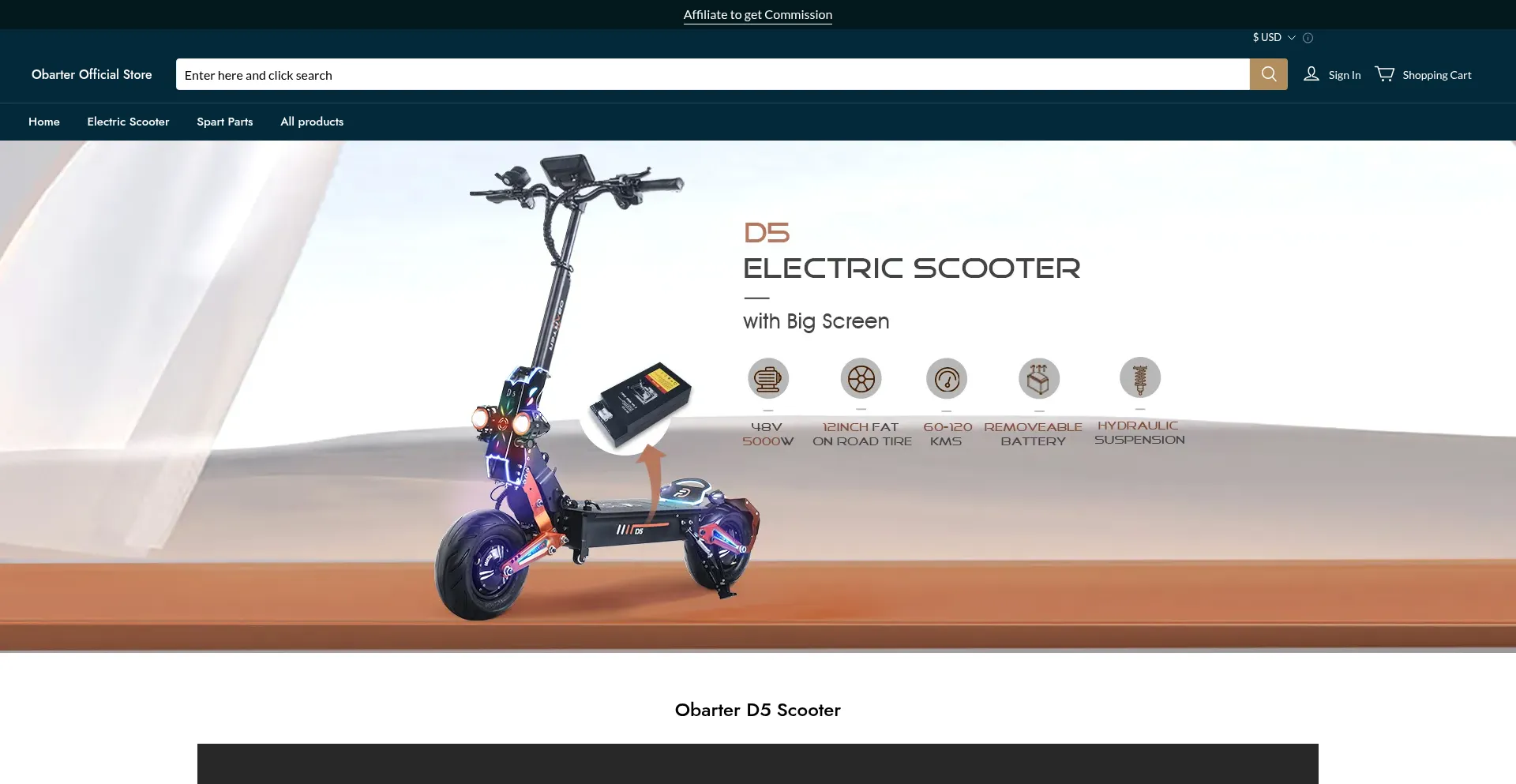 Website screenshot of Obarter-store.com