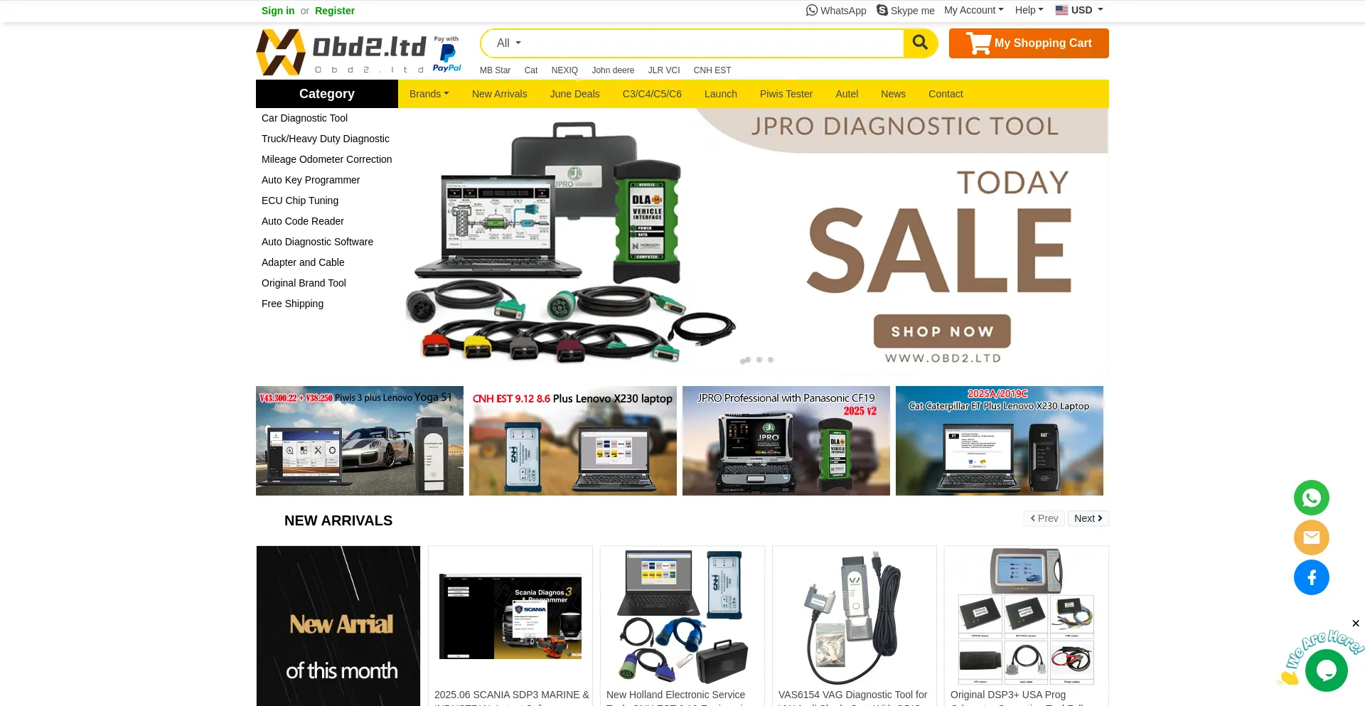 Website screenshot of Obd2.ltd