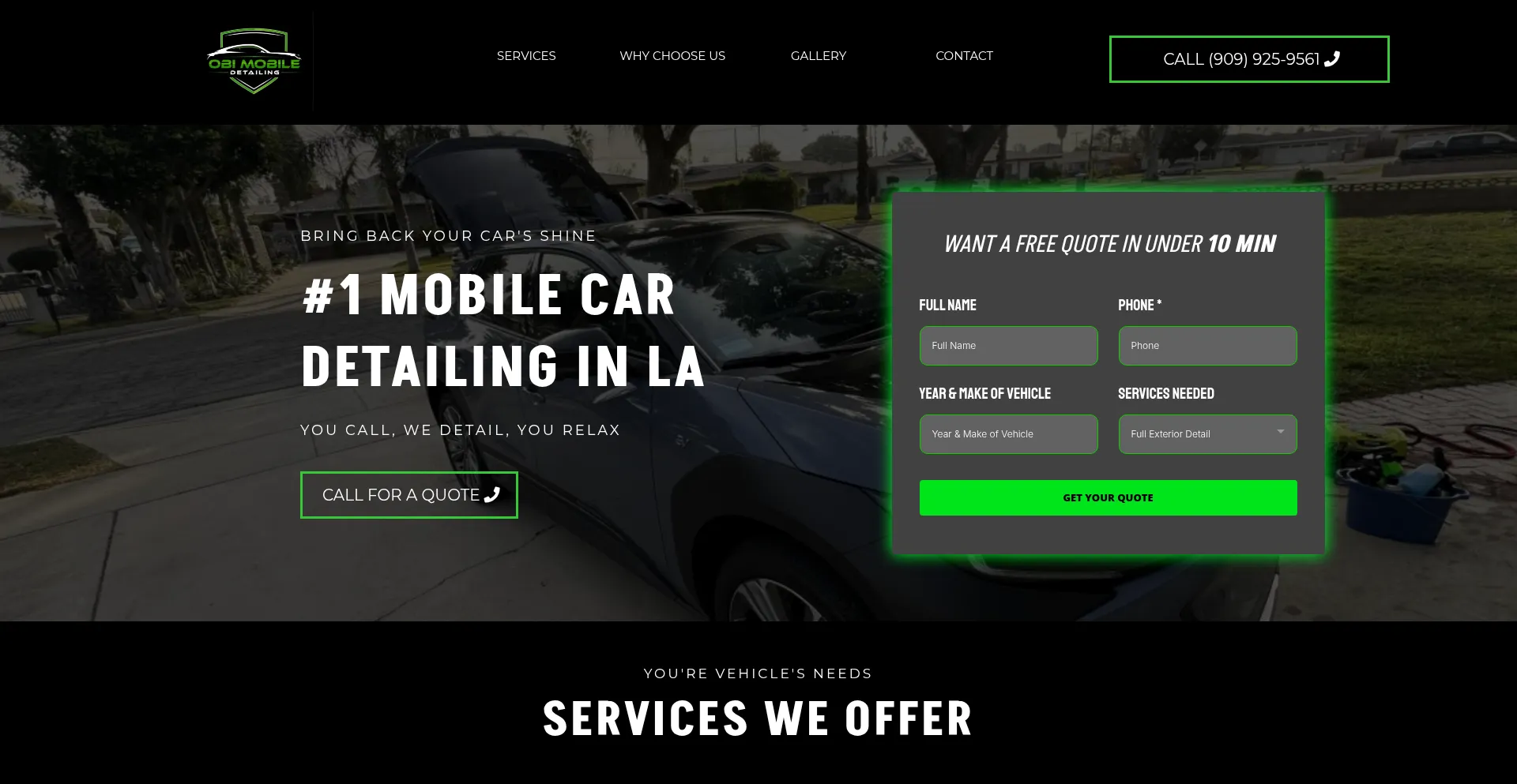 Website screenshot of Obimobiledetailing.org