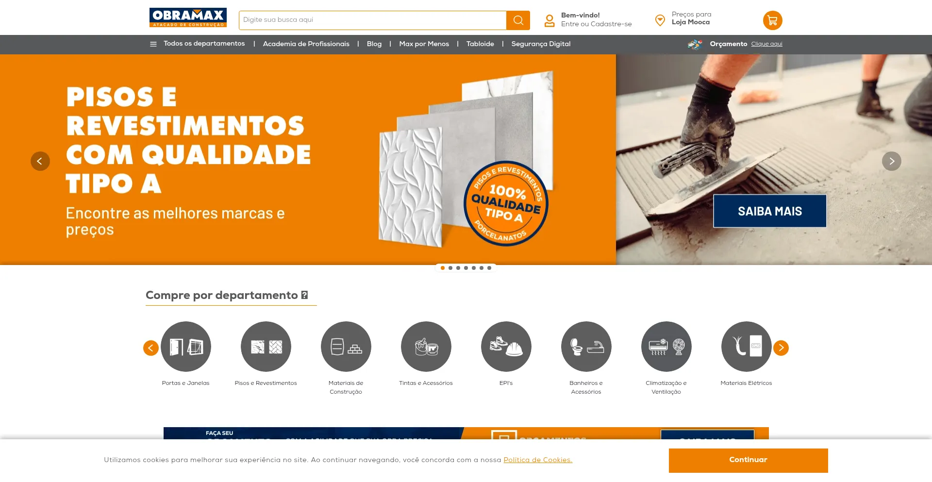 Website screenshot of Obramax.com.br