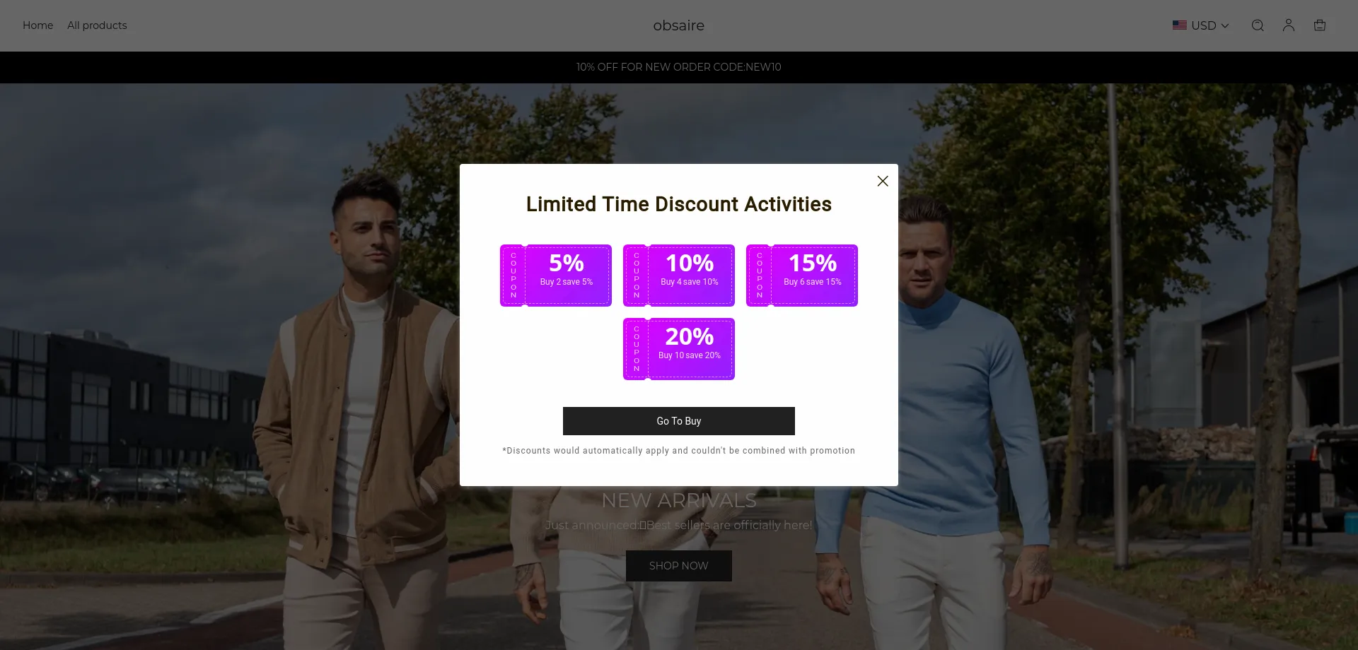 Website screenshot of Obsaire.com