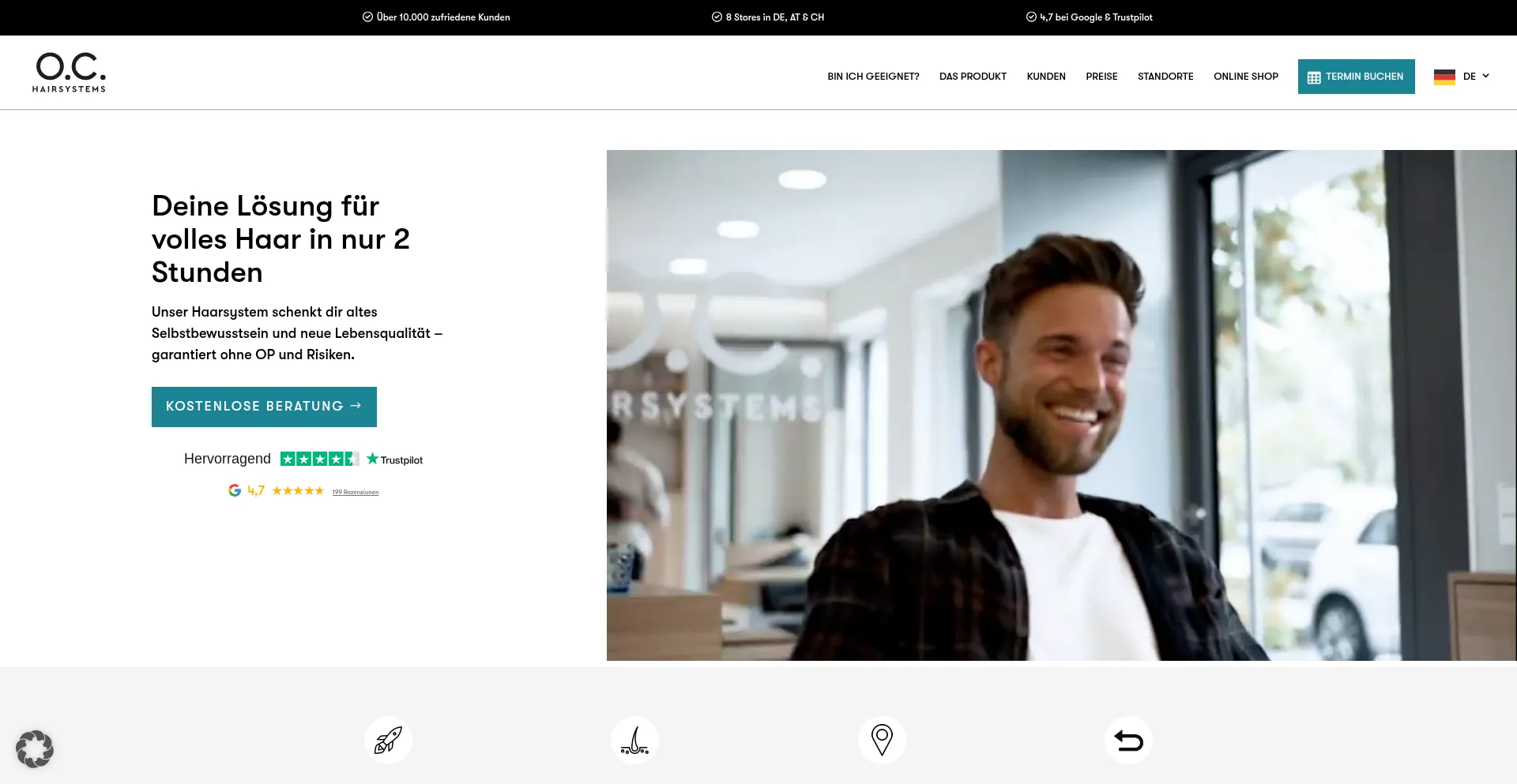 Website screenshot of Oc-hairsystems.com