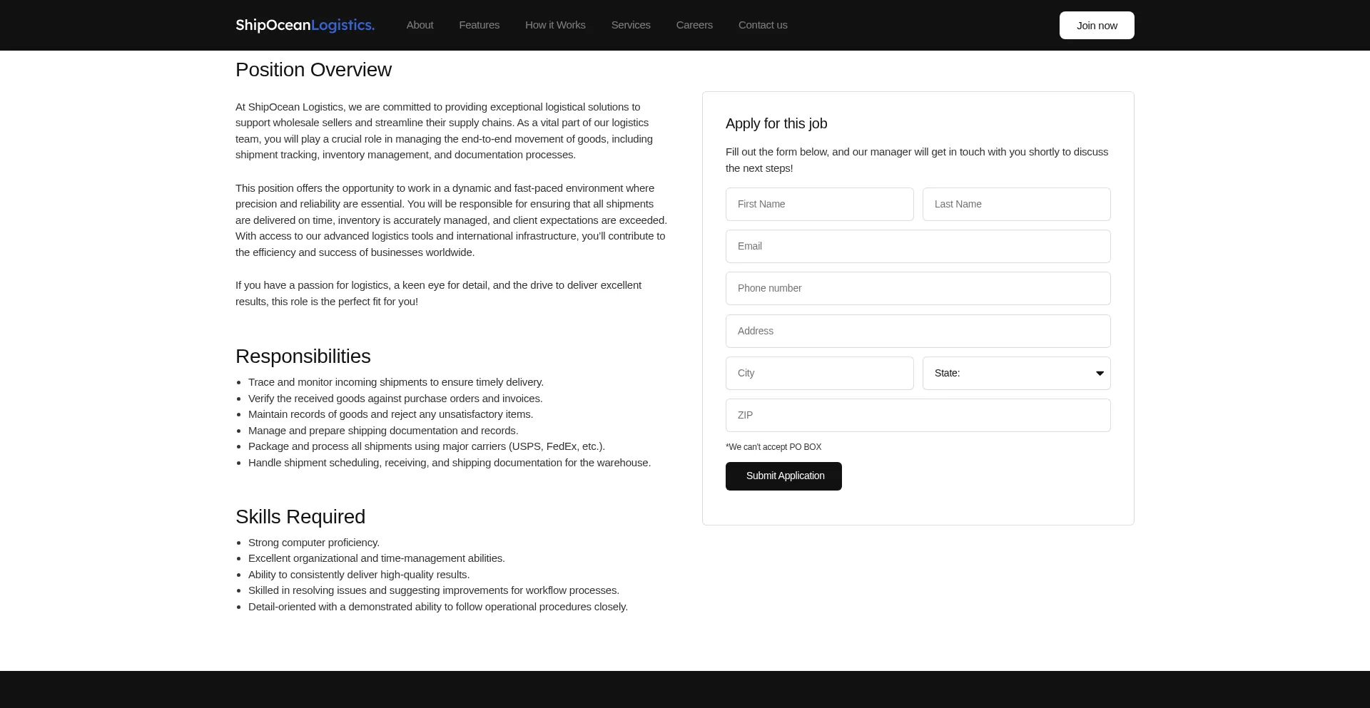 Website screenshot of Oceanandships.com