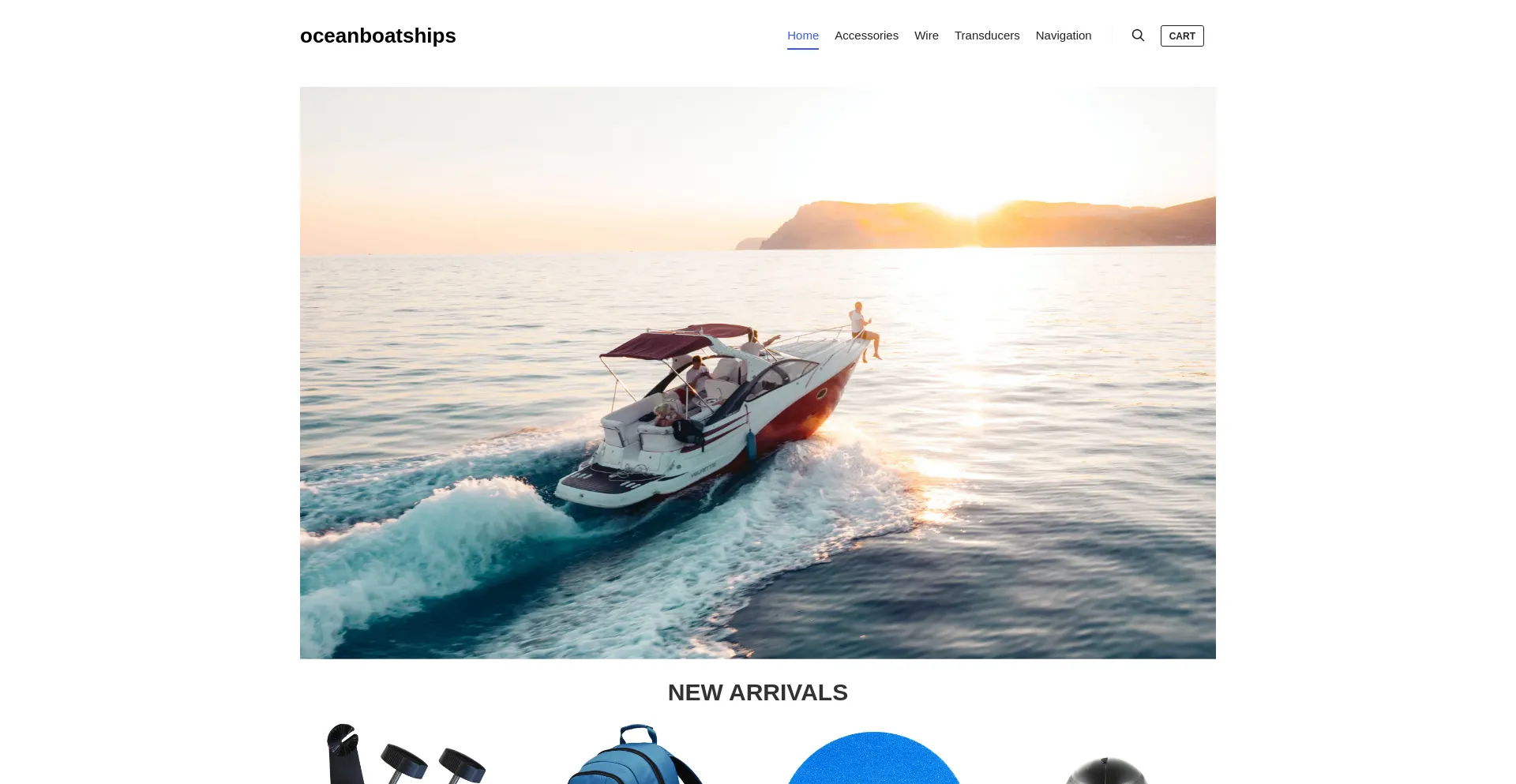 Website screenshot of Oceanboatships.com
