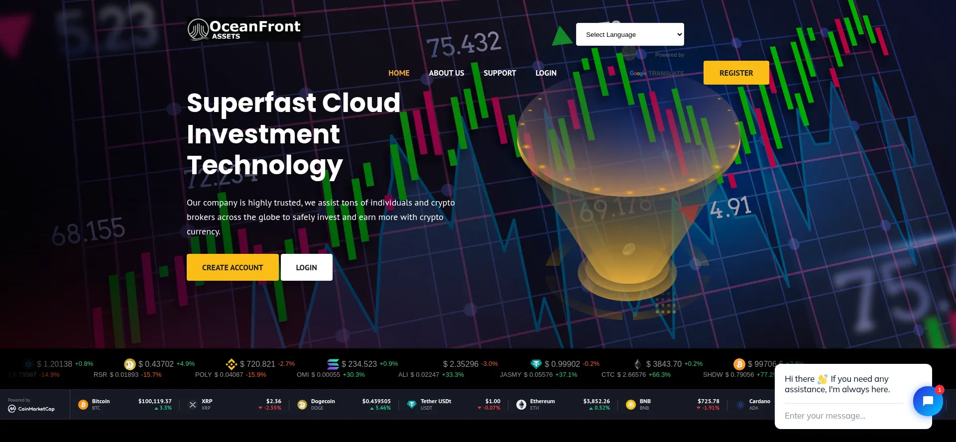 Website screenshot of Oceanfront-asset.org