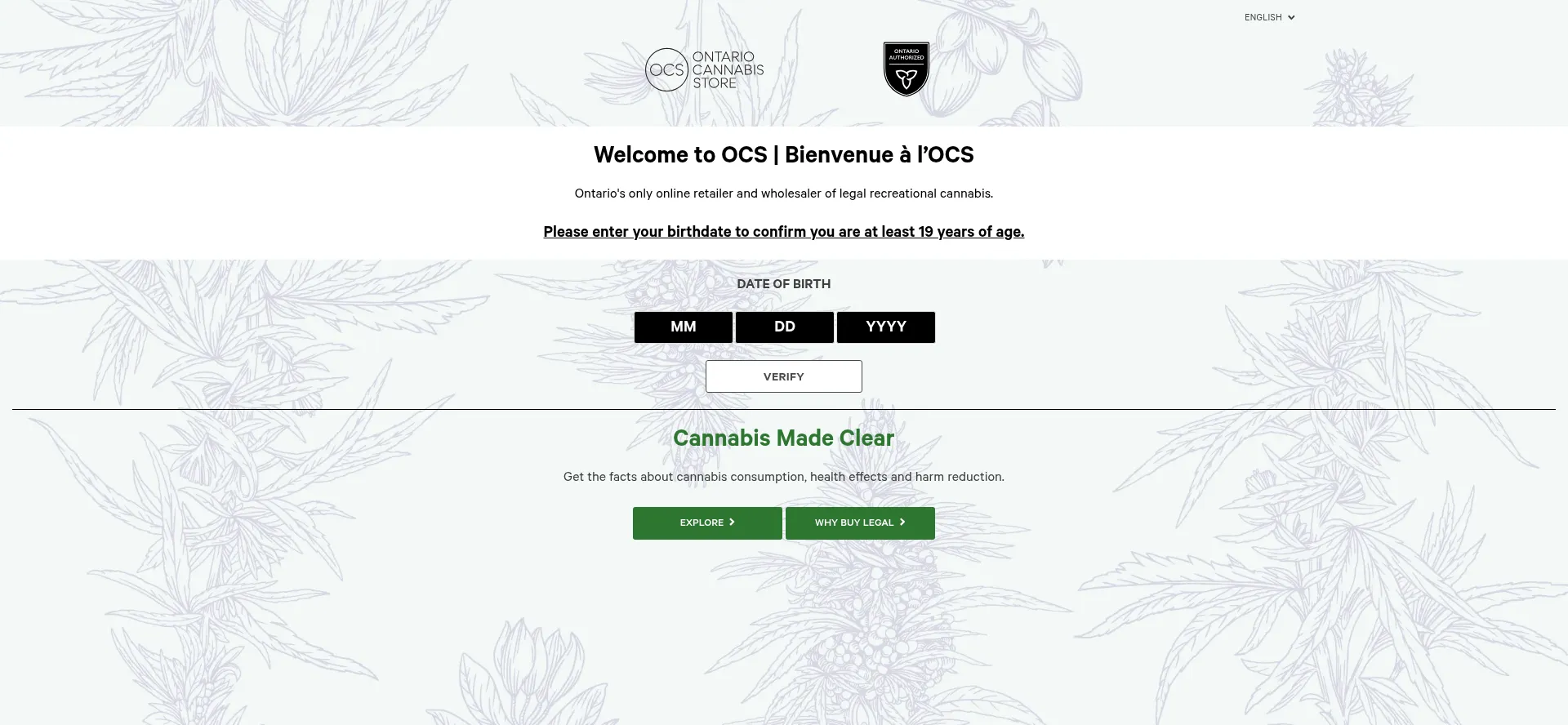Website screenshot of Ocs.ca