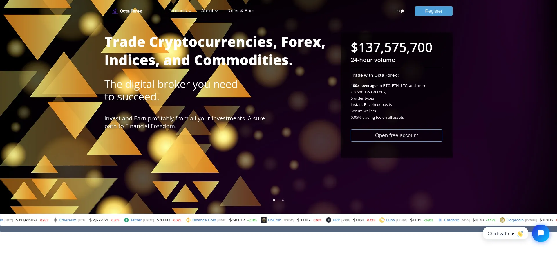 Website screenshot of Octaforex.pythonanywhere.com