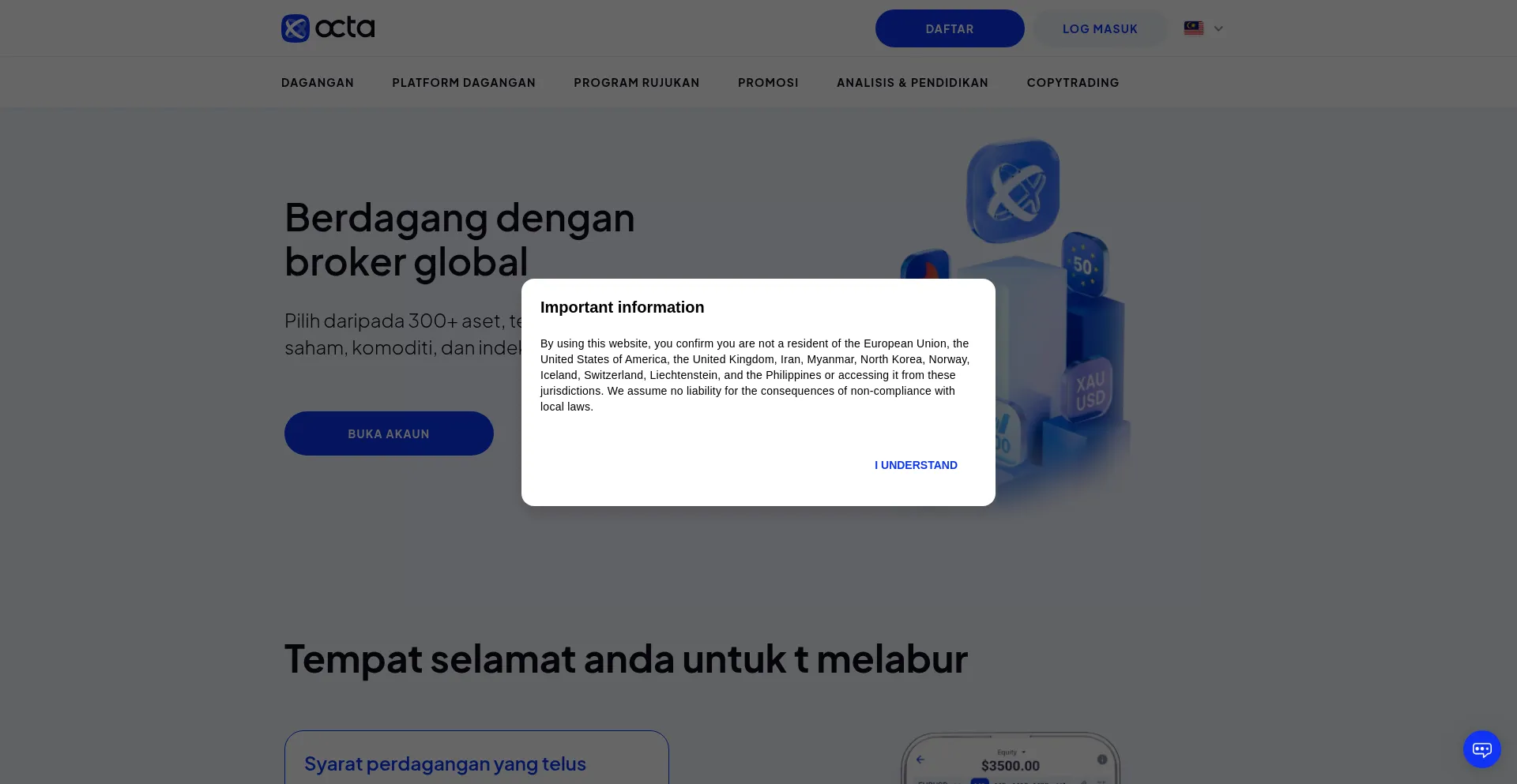 Website screenshot of Octatrading.net