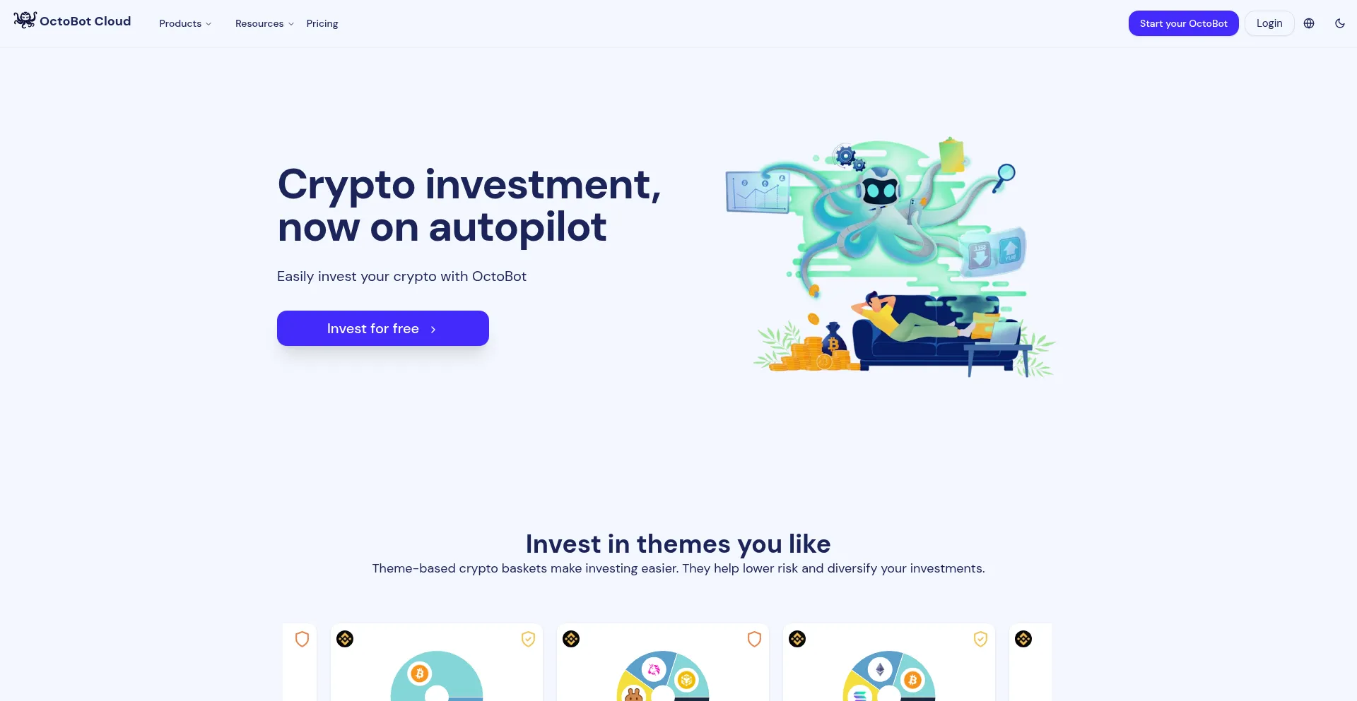 Website screenshot of Octobot.cloud