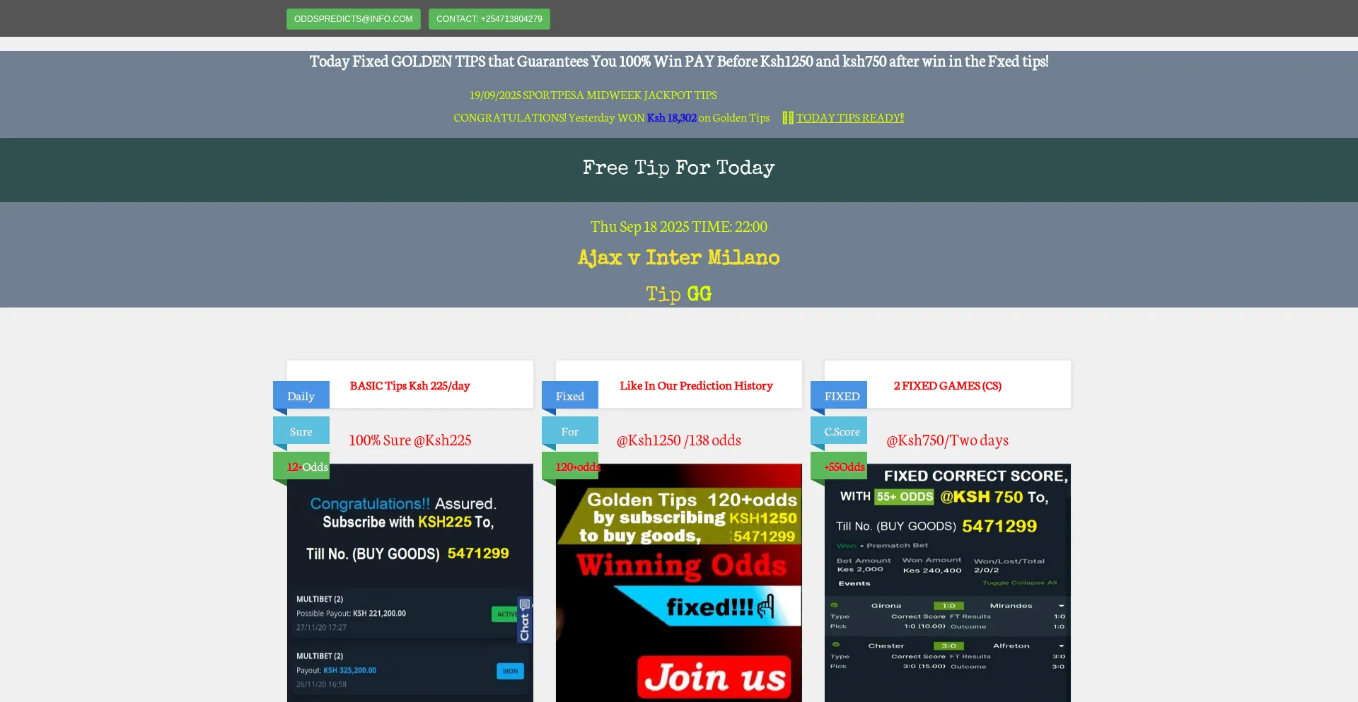 Oddspredicts.com Screenshot