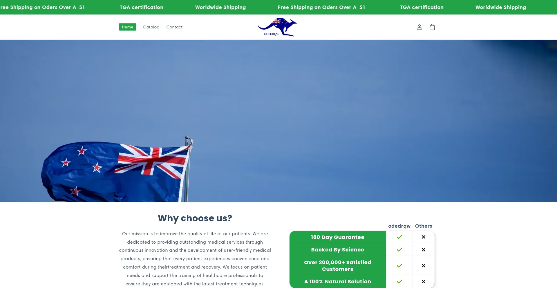 Website screenshot of Odedrqw.com