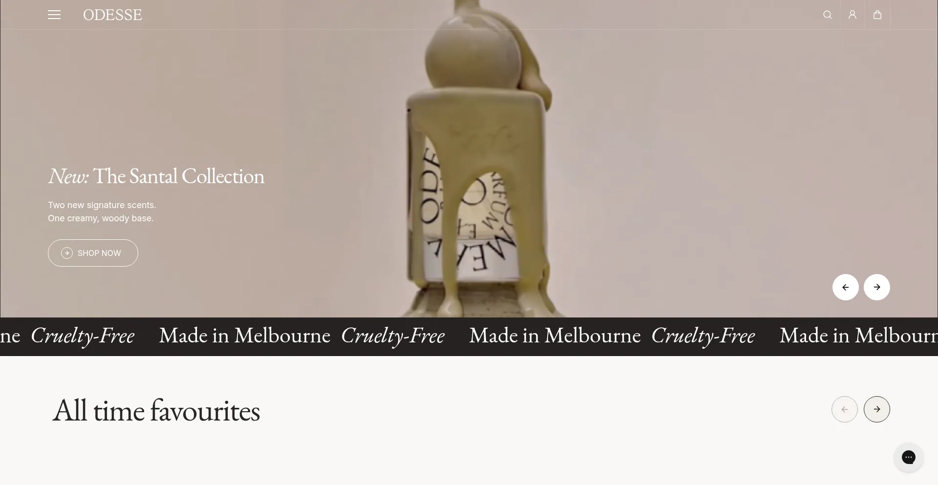 Website screenshot of Odesse.com.au