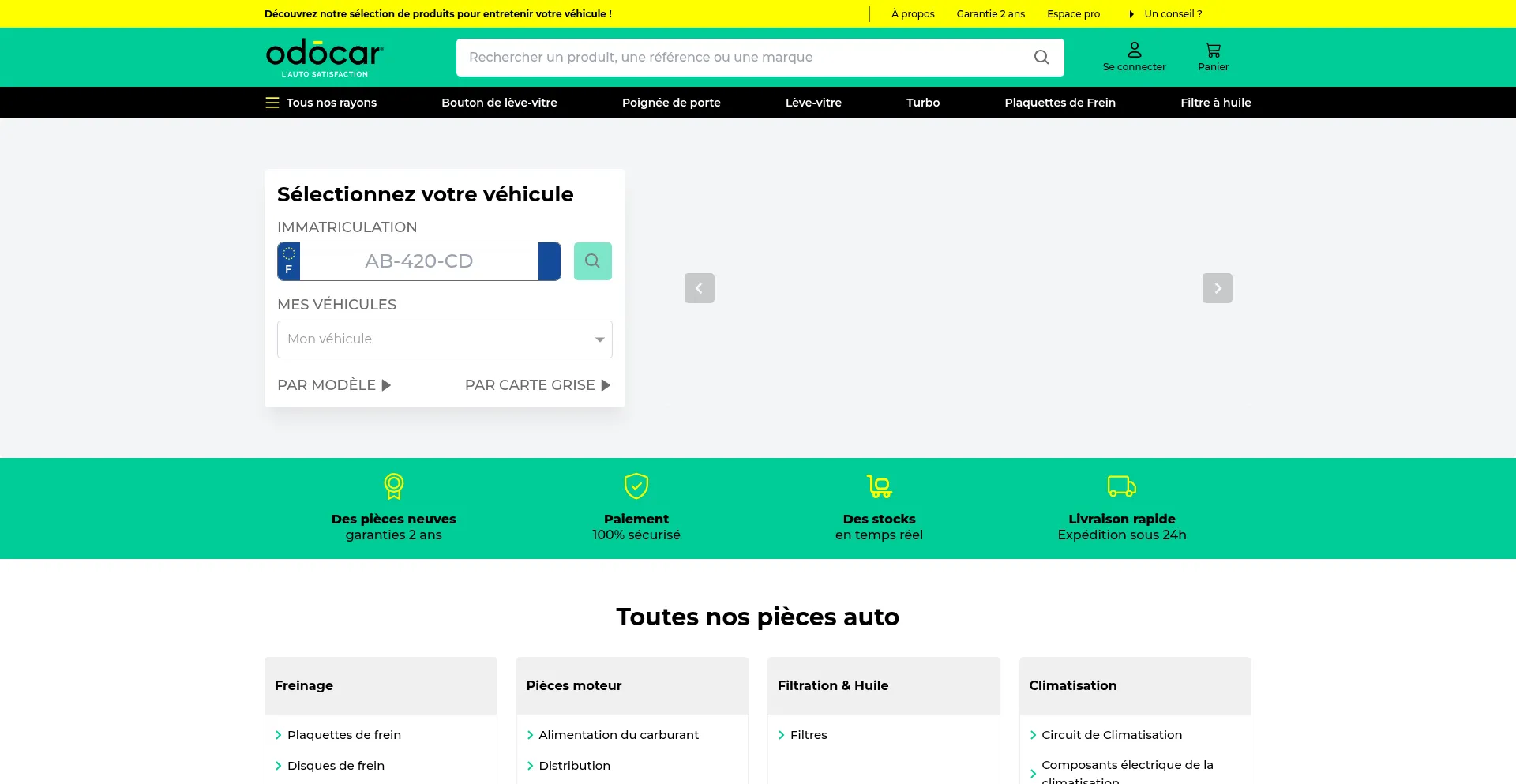Website screenshot of Odocar.com