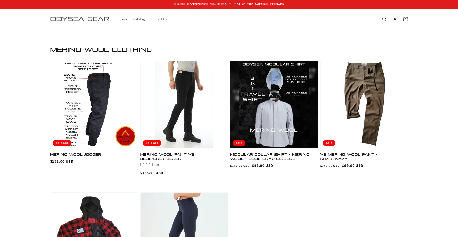 Website screenshot of Odyseagear.com