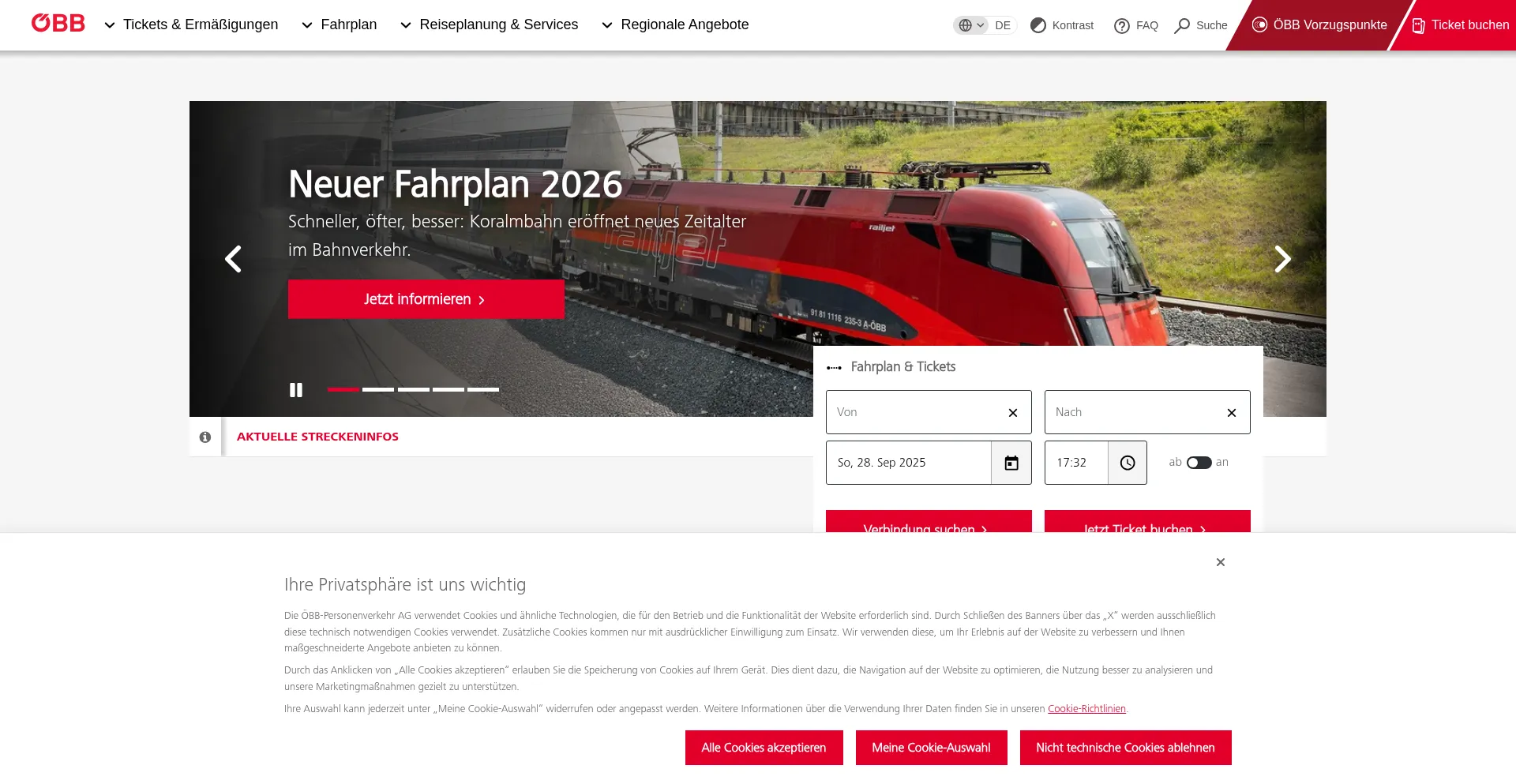 Oebb.at Screenshot