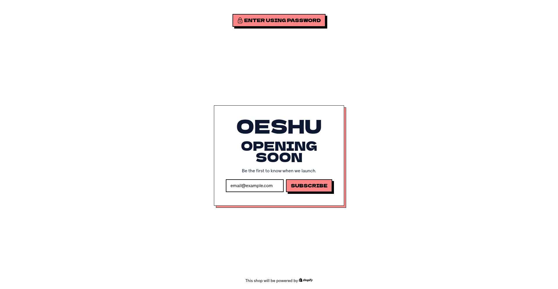 Website screenshot of Oeshu.com