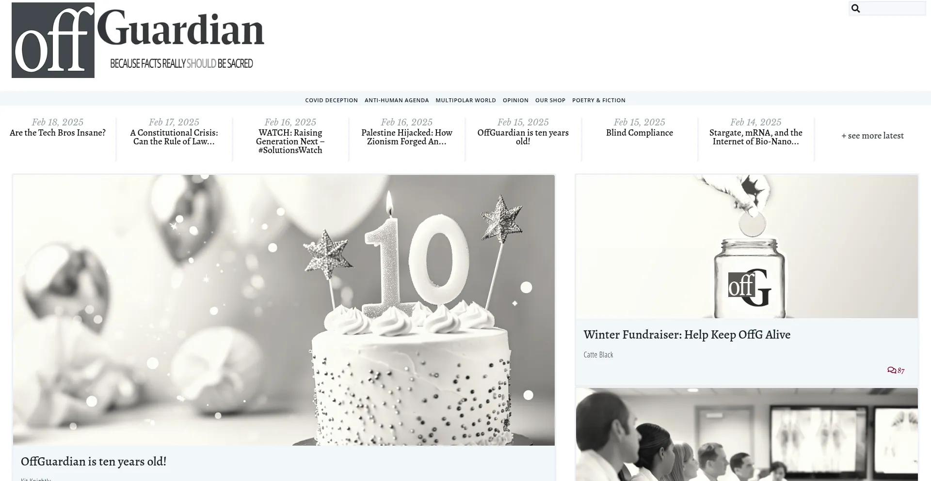 Website screenshot of Off-guardian.org
