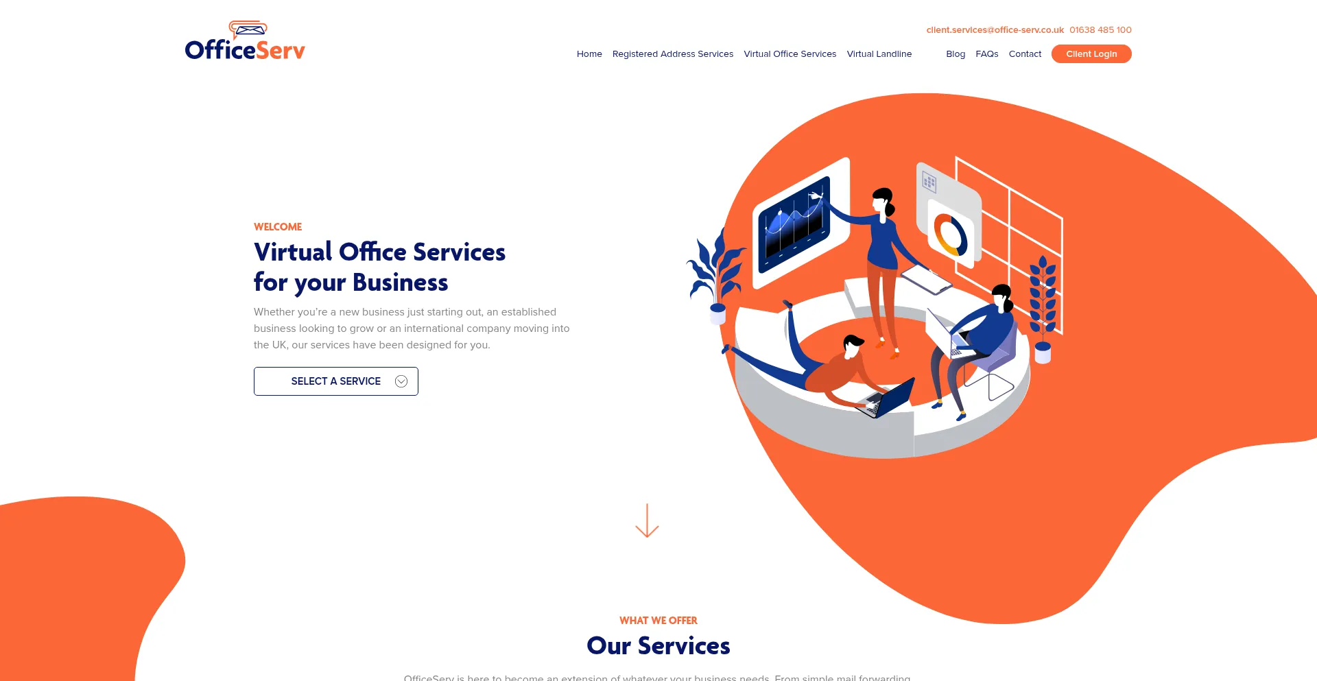 Website screenshot of Office-serv.co.uk