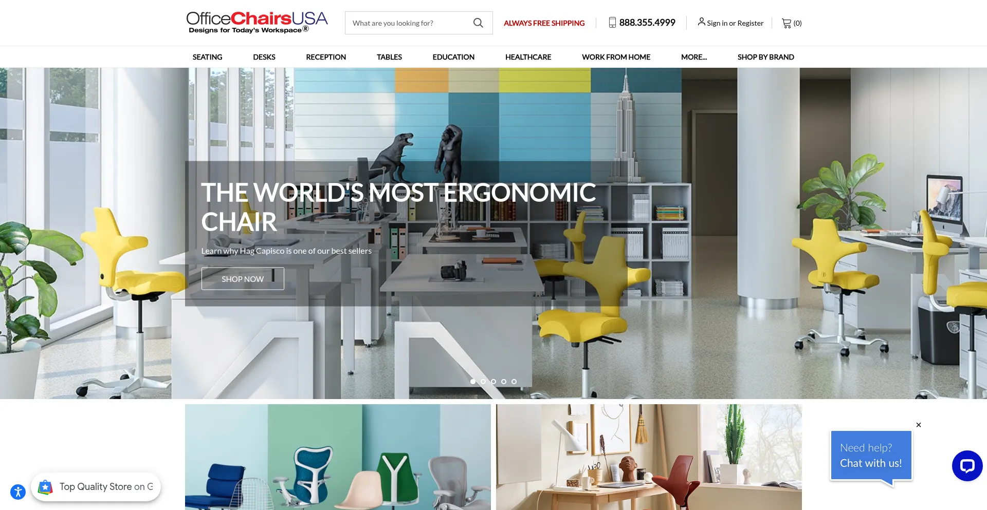 Website screenshot of Officechairsusa.com
