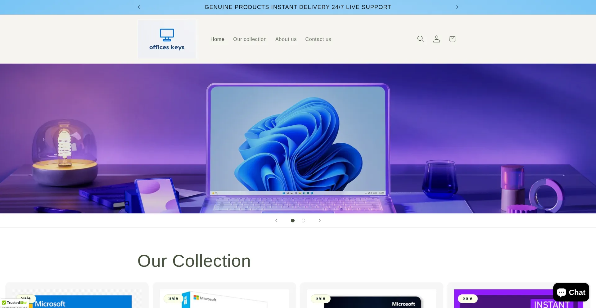 Website screenshot of Officeskeys.com