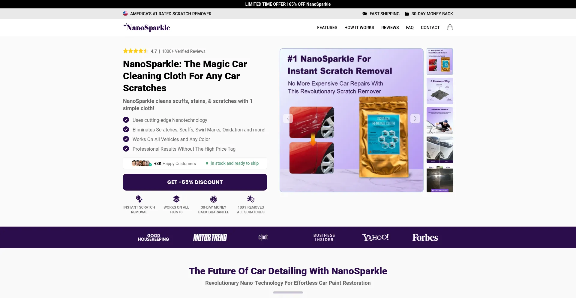 Officialnanosparkle.com Screenshot