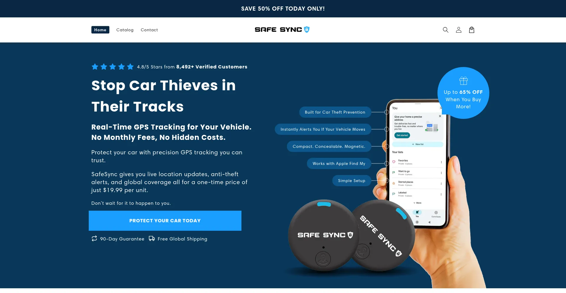 Website screenshot of Officialsafesync.com