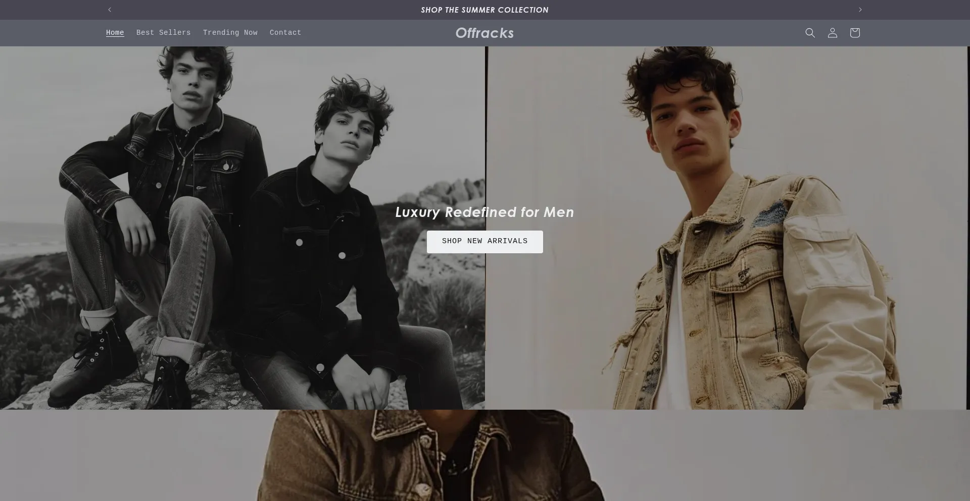 Website screenshot of Offracks.in
