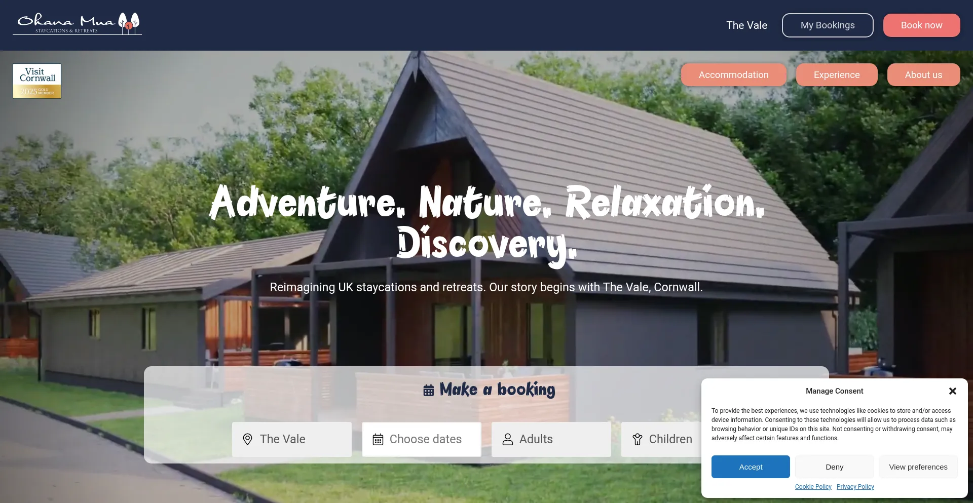Website screenshot of Ohanamua.co.uk