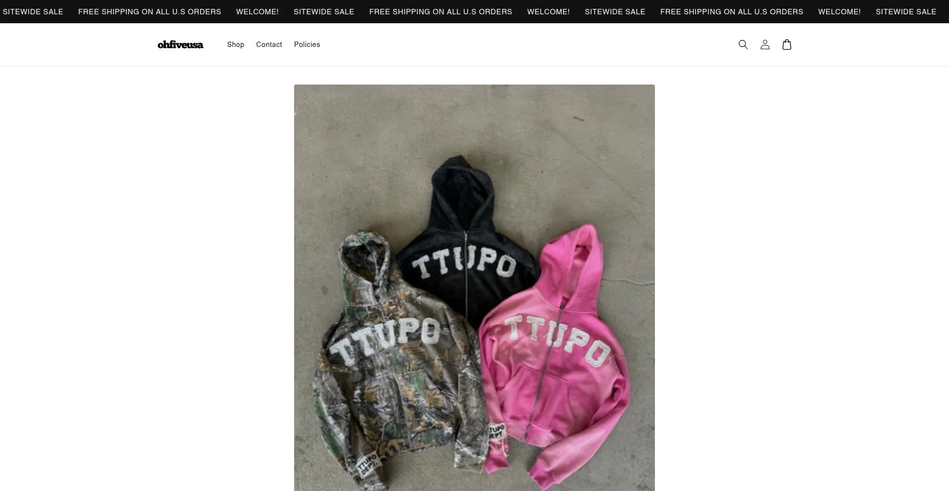 Website screenshot of Ohfiveusa.com