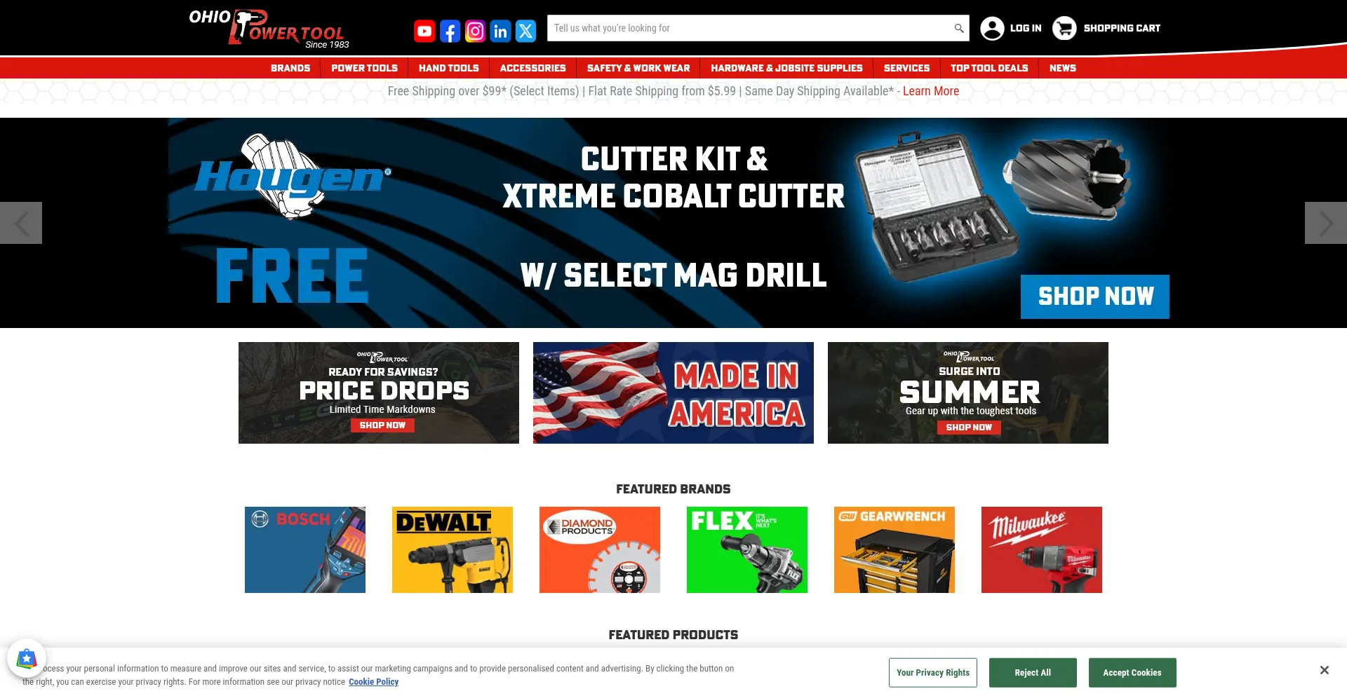 Website screenshot of Ohiopowertool.com