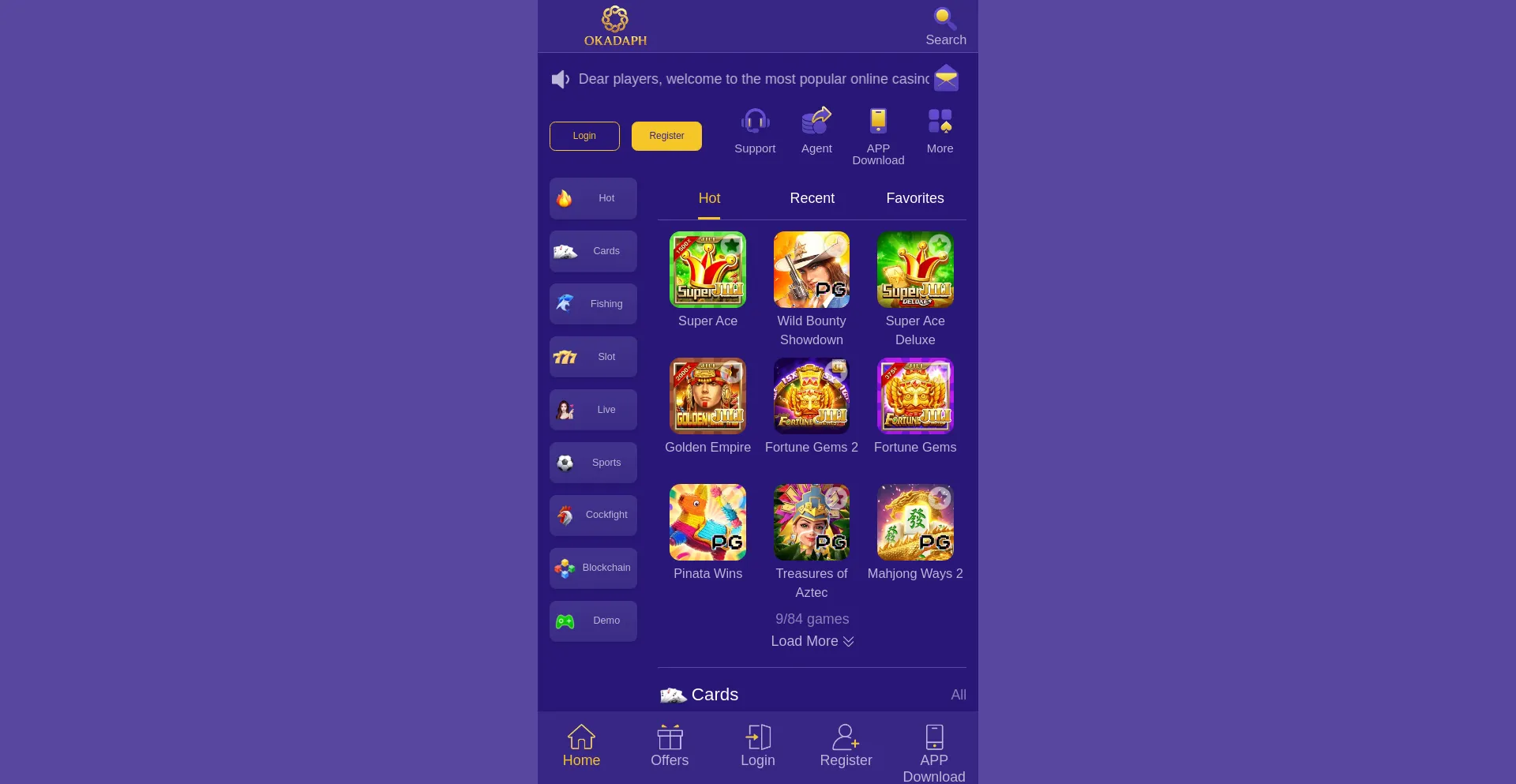 Website screenshot of Okadaph.com