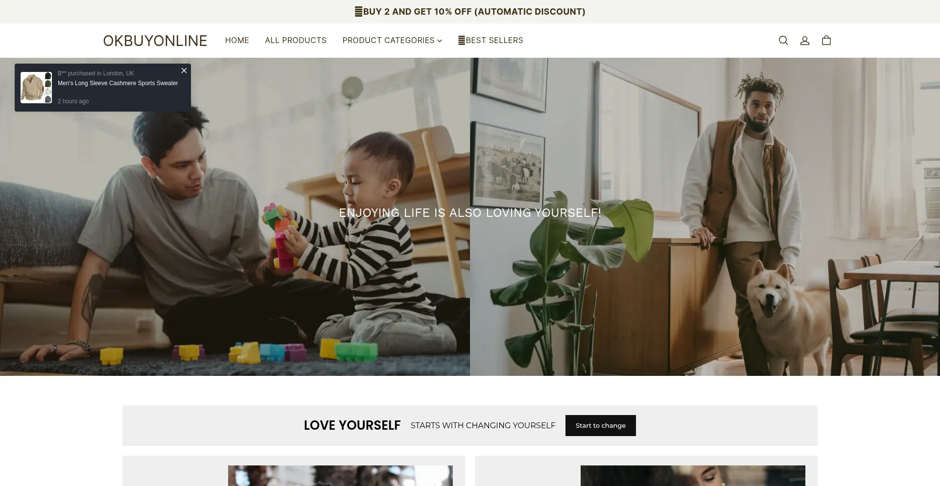 Website screenshot of Okbuyonline.com