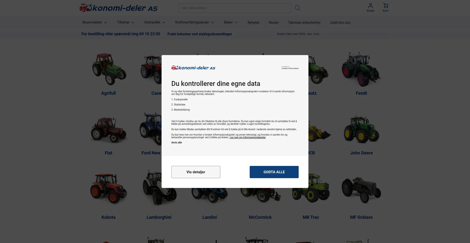 Website screenshot of Okonomi-deler.no