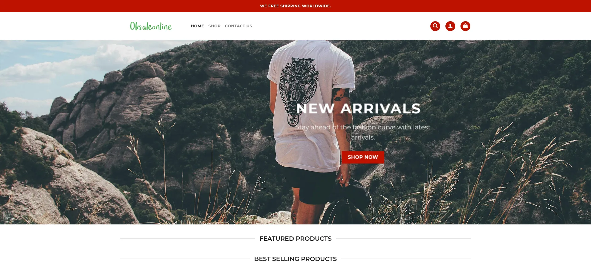 Website screenshot of Oksaleonline.com