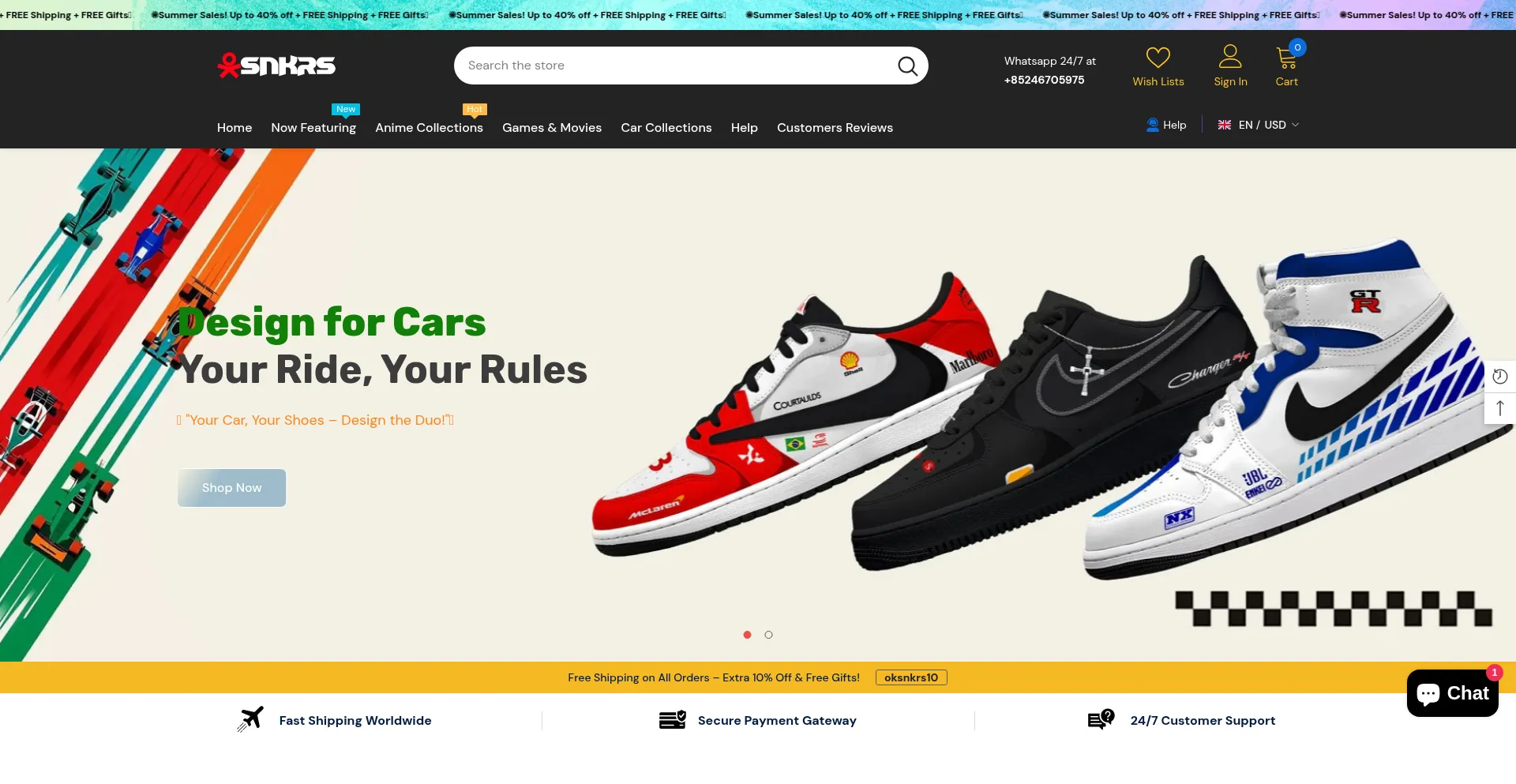 Website screenshot of Oksnkrs.com