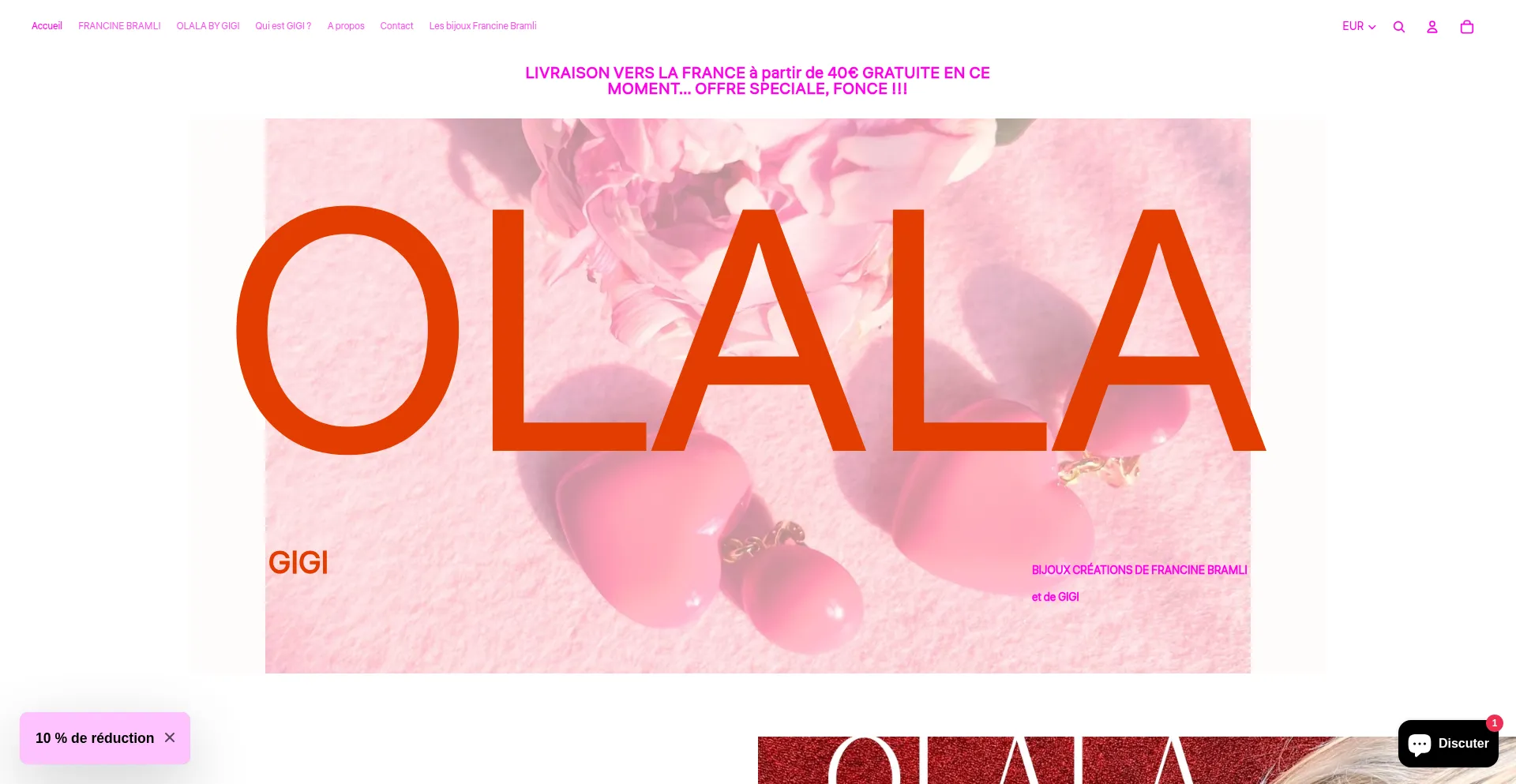 Website screenshot of Olalagigi.com