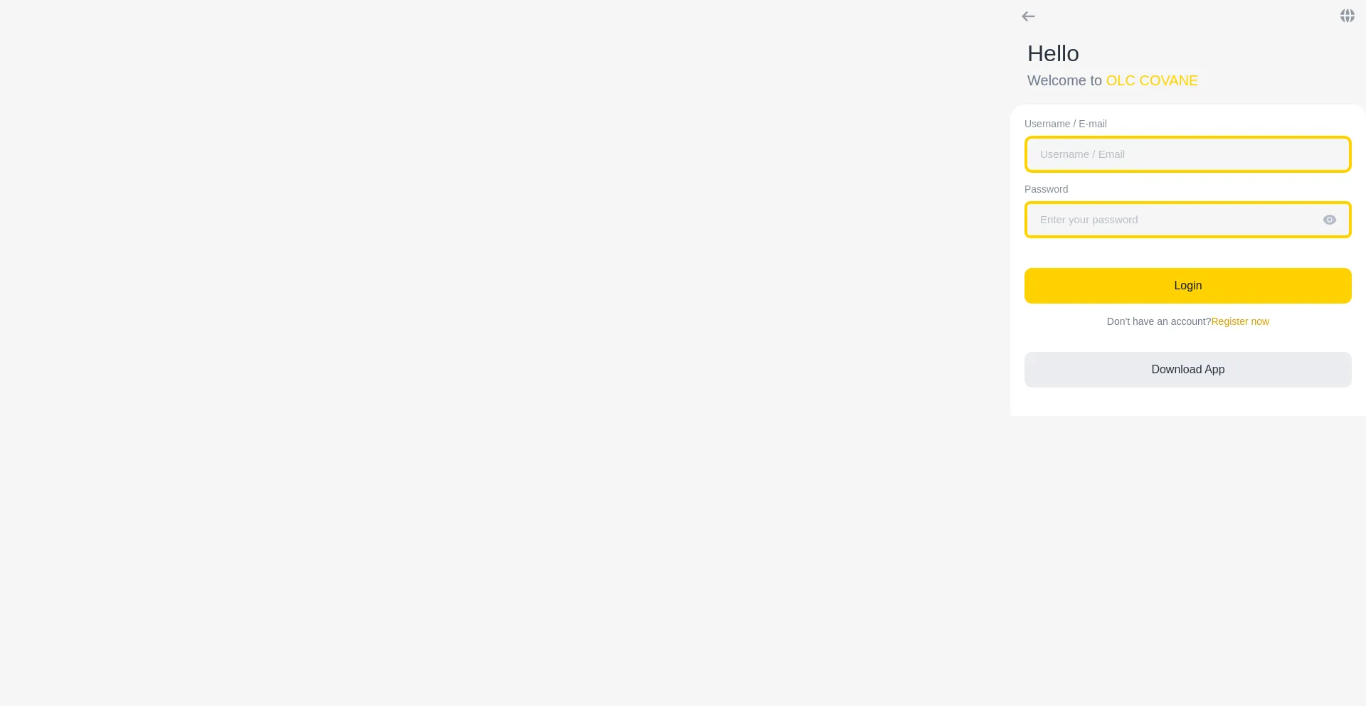 Website screenshot of Olccovane.xyz