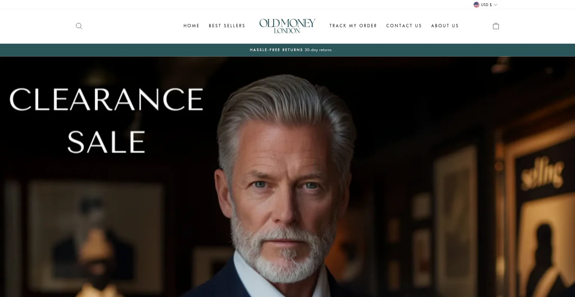Website screenshot of Oldmoneylondon.com